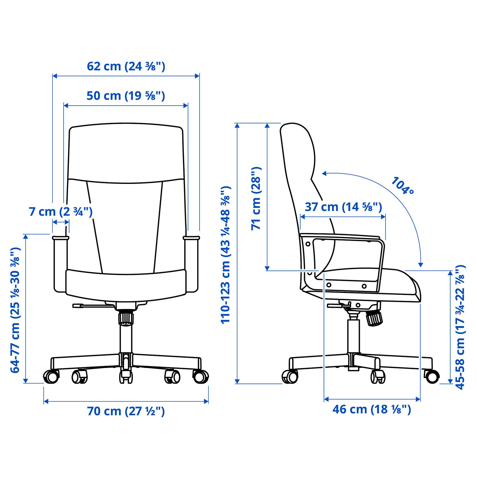 MILLBERGET, περιστρεφόμενη καρέκλα, 704.893.89