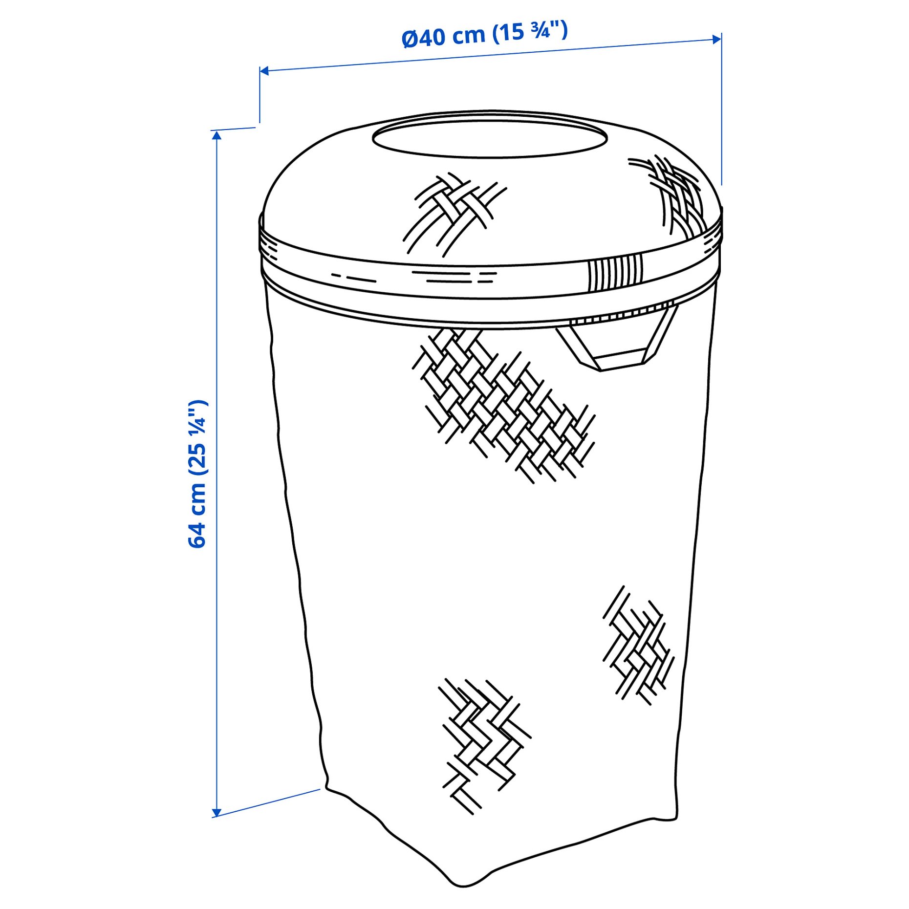 SALUDING, laundry basket/handmade, 50 l, 705.035.83