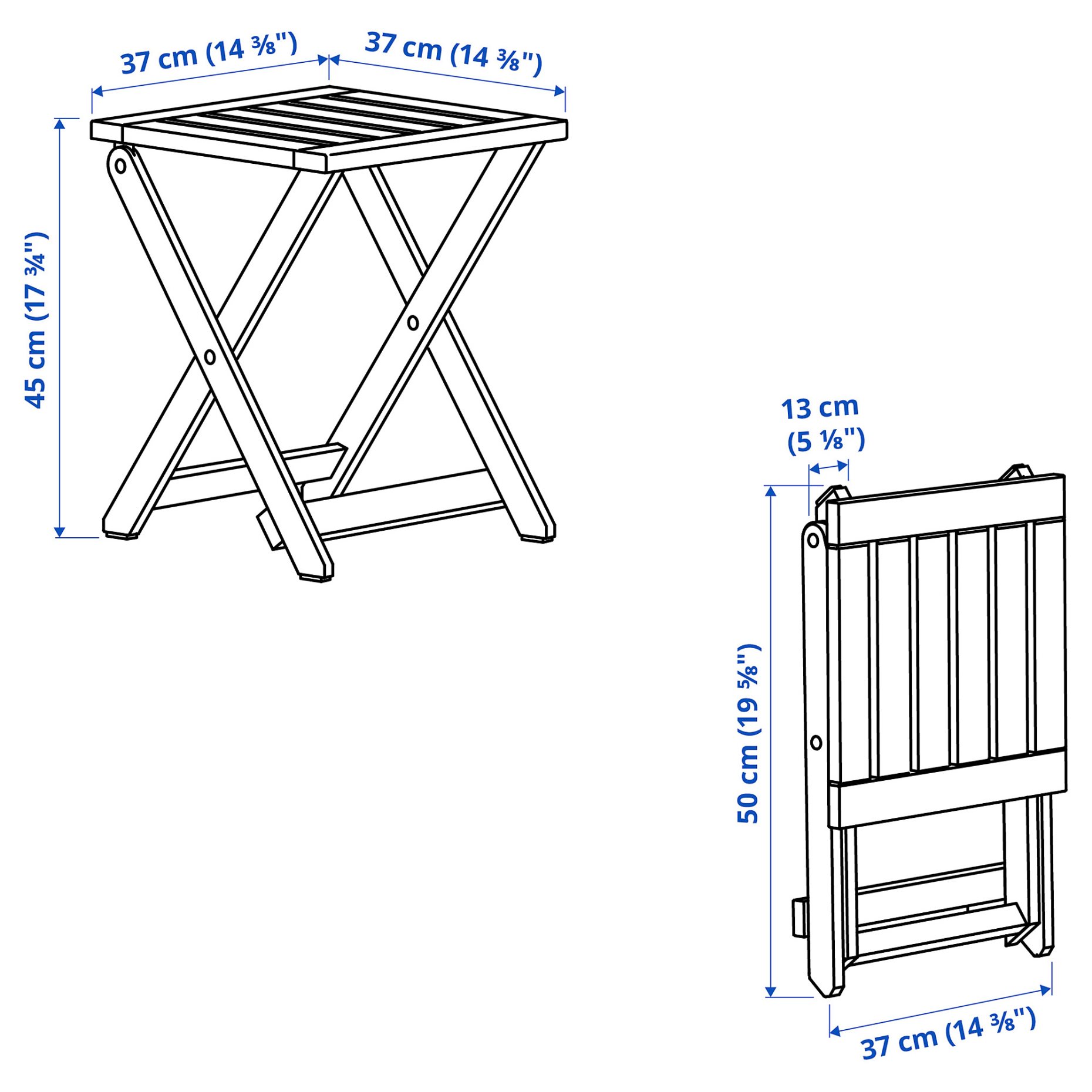 NÄMMARÖ, stool/foldable/outdoor, 37x45 cm, 705.103.00