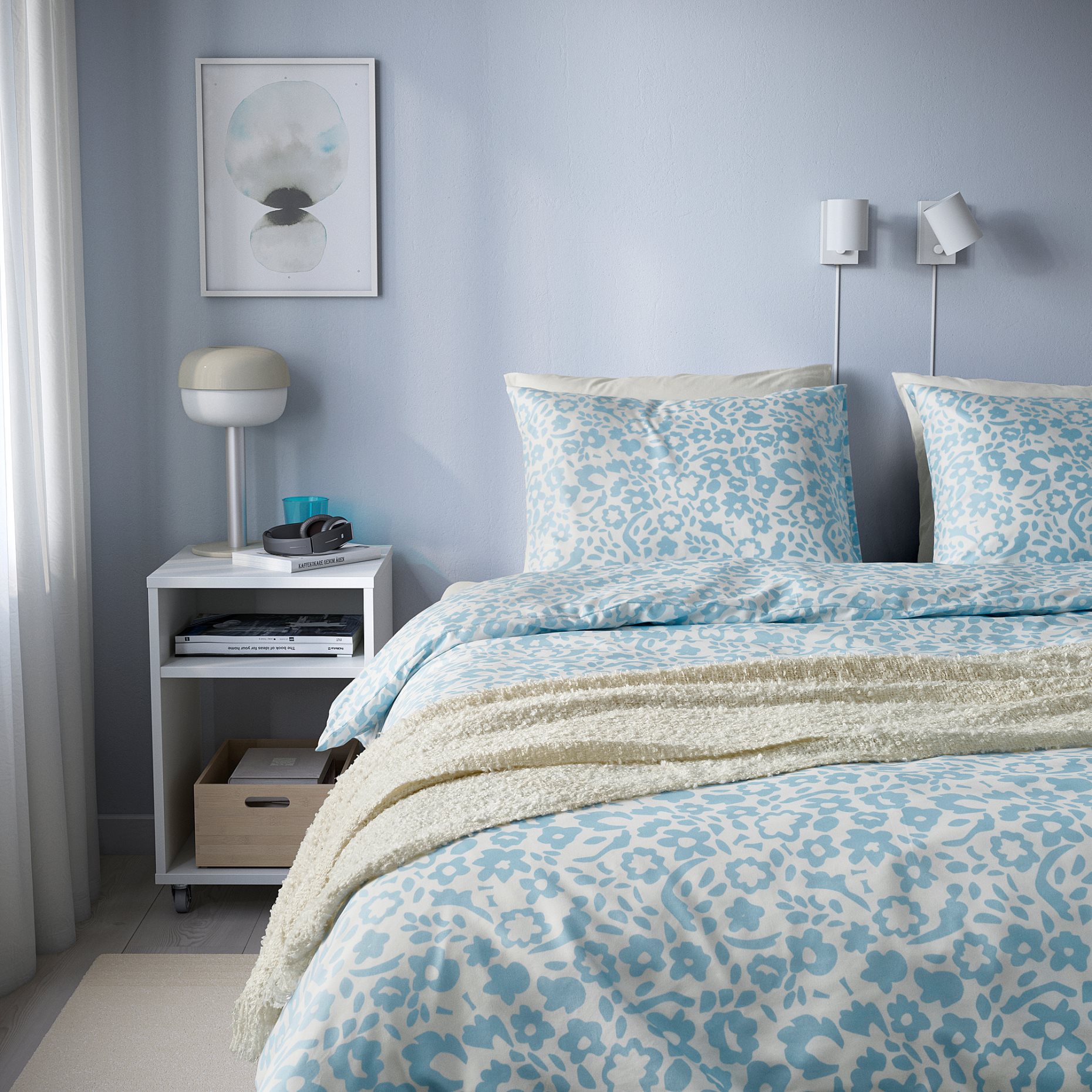 CYMBALBLOMMA, duvet cover and 2 pillowcases, 240x220/50x60 cm, 705.469.45
