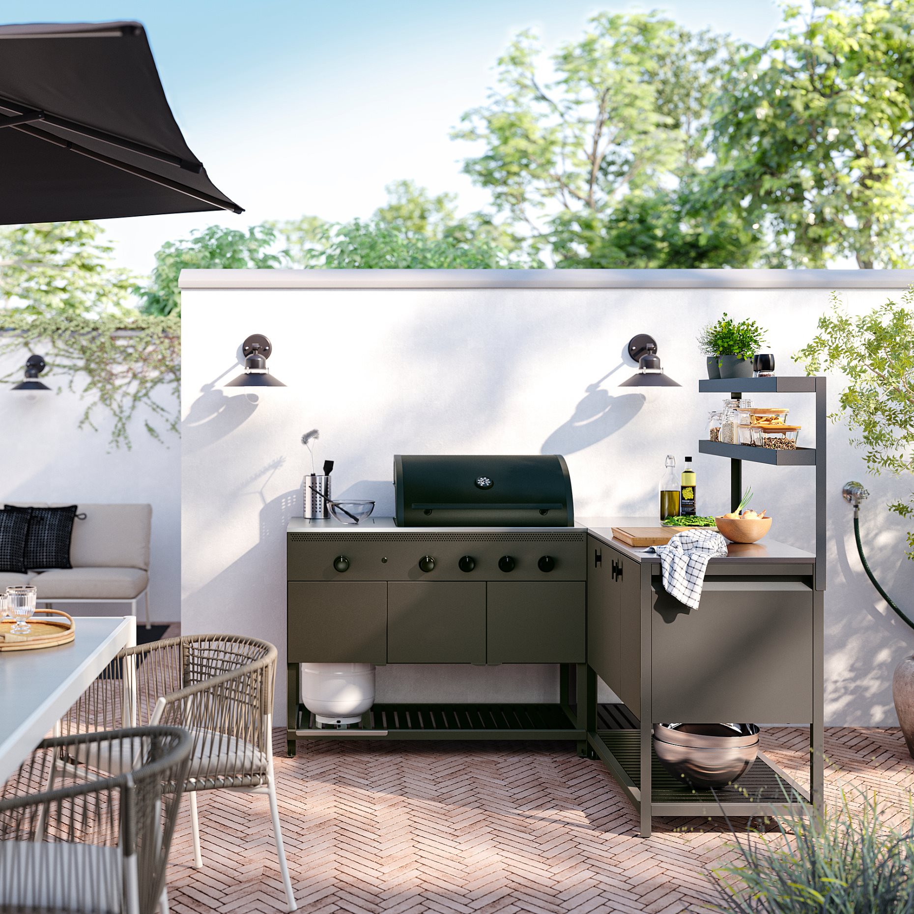BATSKAR, add-on unit with shelves/outdoor, 120x70 cm, 705.533.99