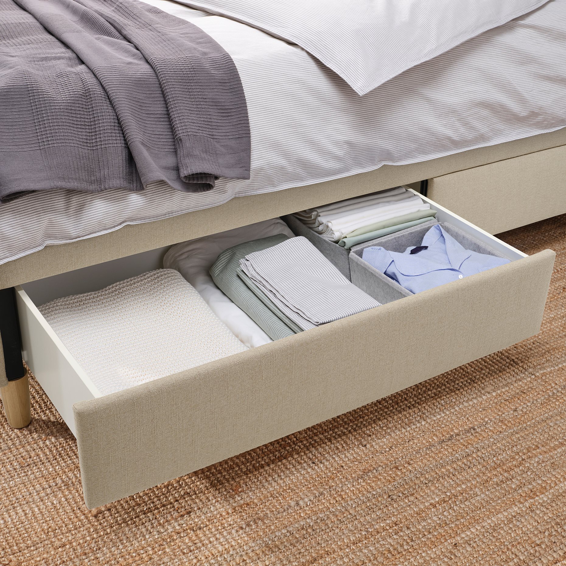 IDANÄS, upholstered storage bed, 140x200 cm, 705.880.92