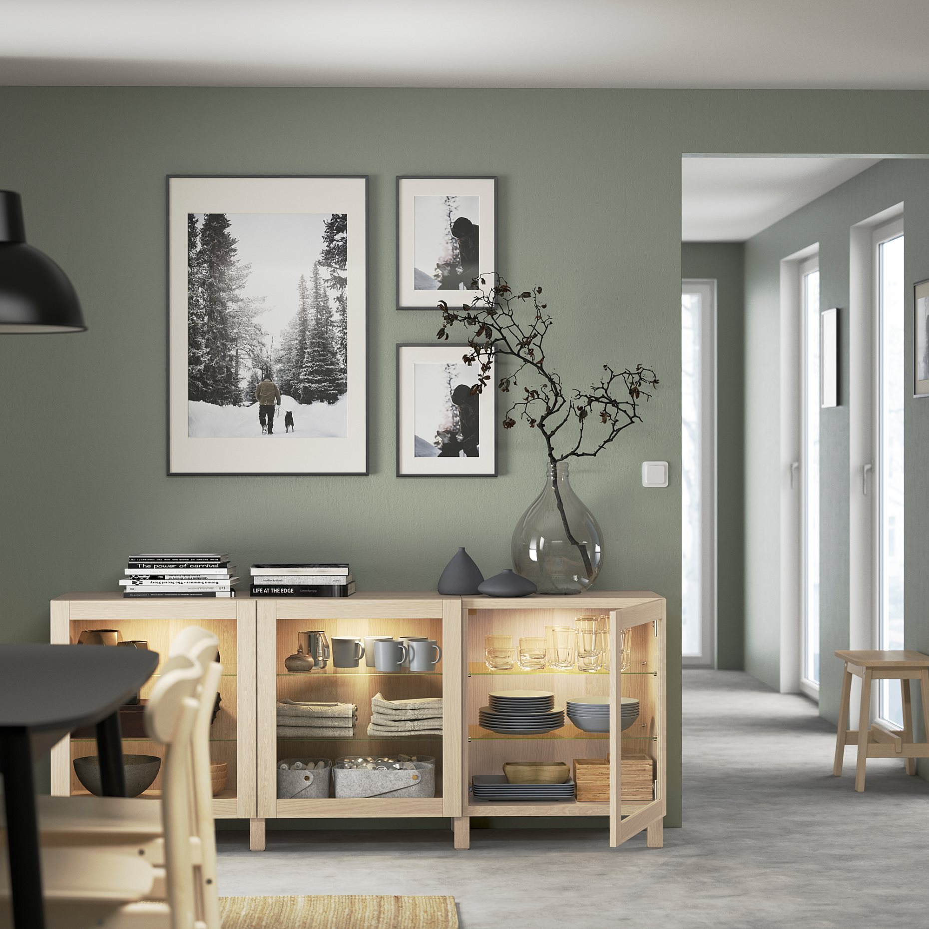 BESTÅ, σύνθεση αποθήκευσης με πόρτες, 180x42x74 cm, 791.399.28