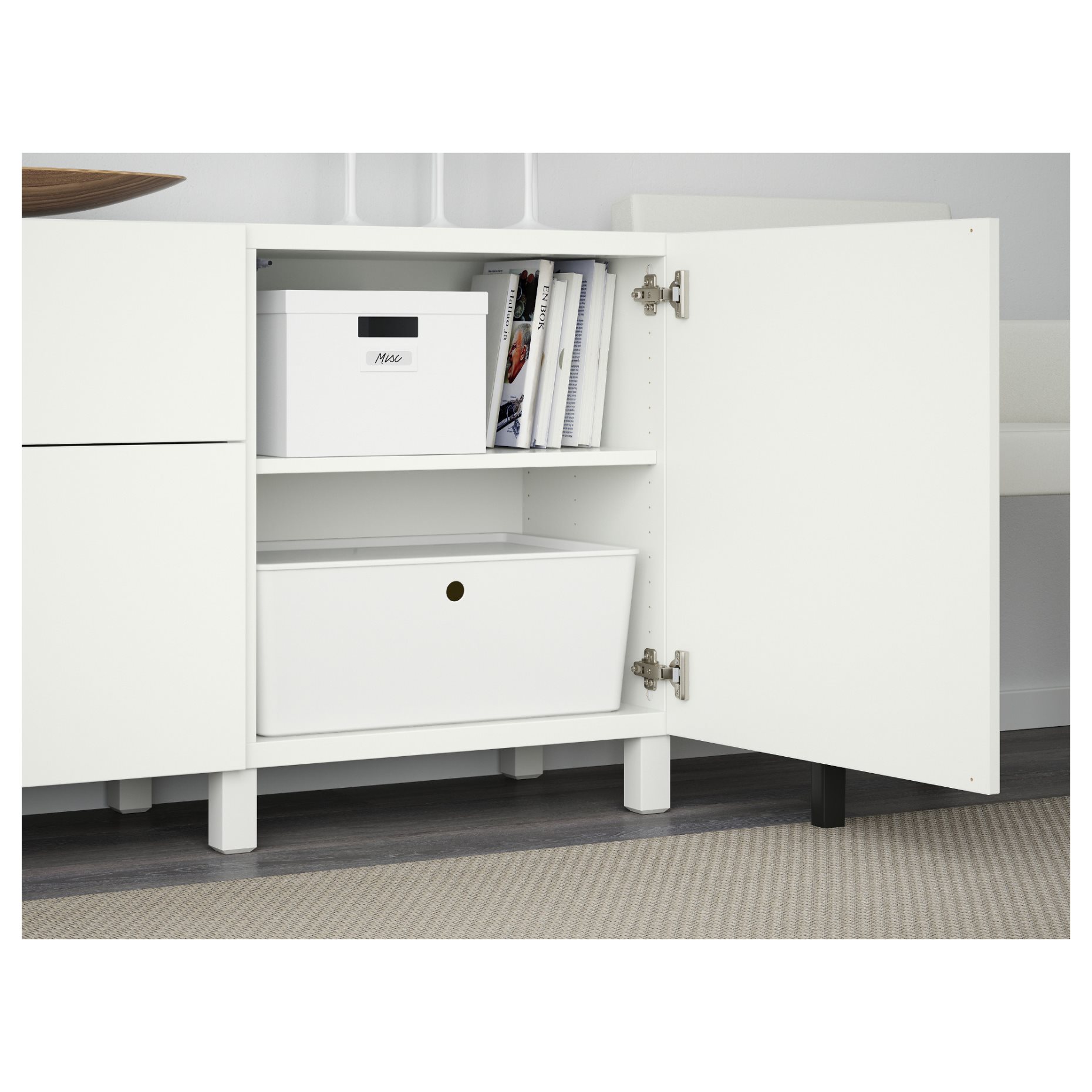 BESTÅ, storage combination with drawers soft-closing, 180x42x74 cm, 791.956.36