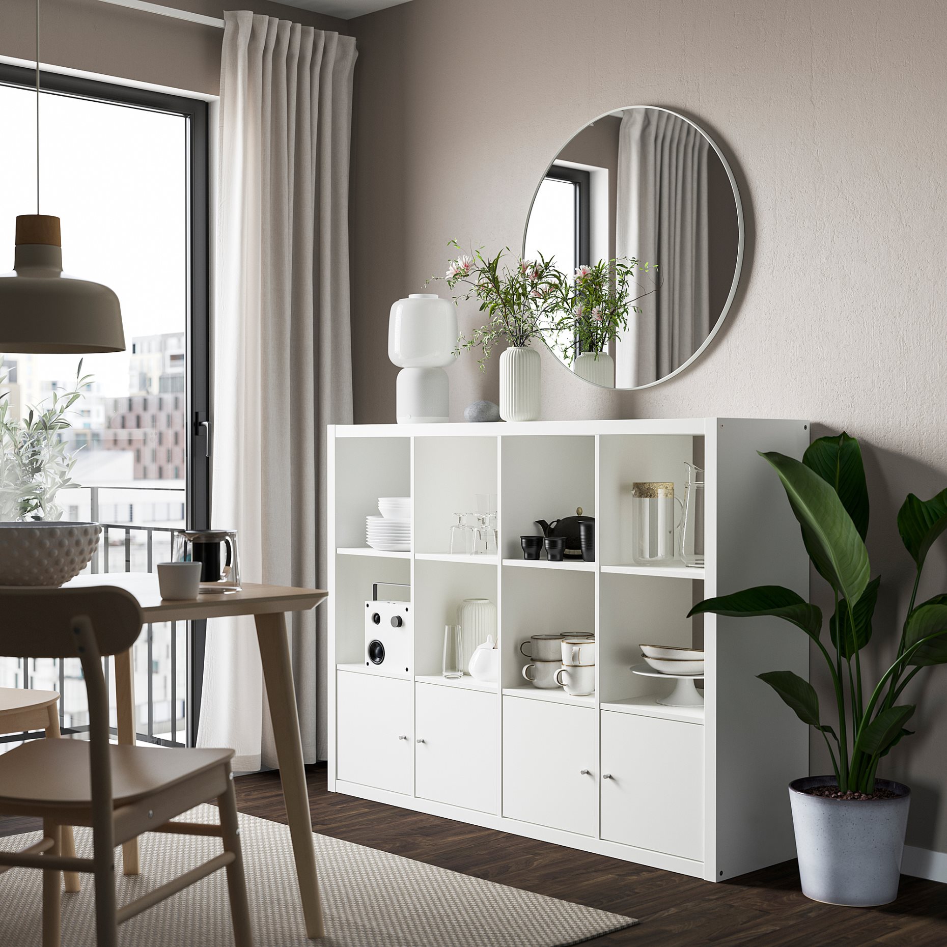 KALLAX, shelving unit with 4 inserts, 792.782.50