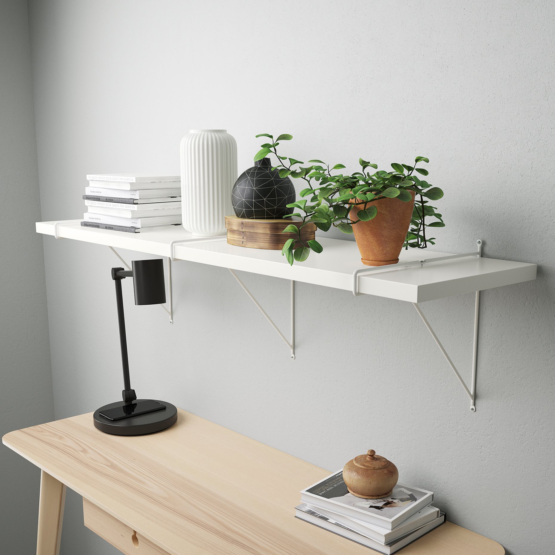 BERGSHULT/PERSHULT, wall shelf, 120x30 cm, 792.907.75