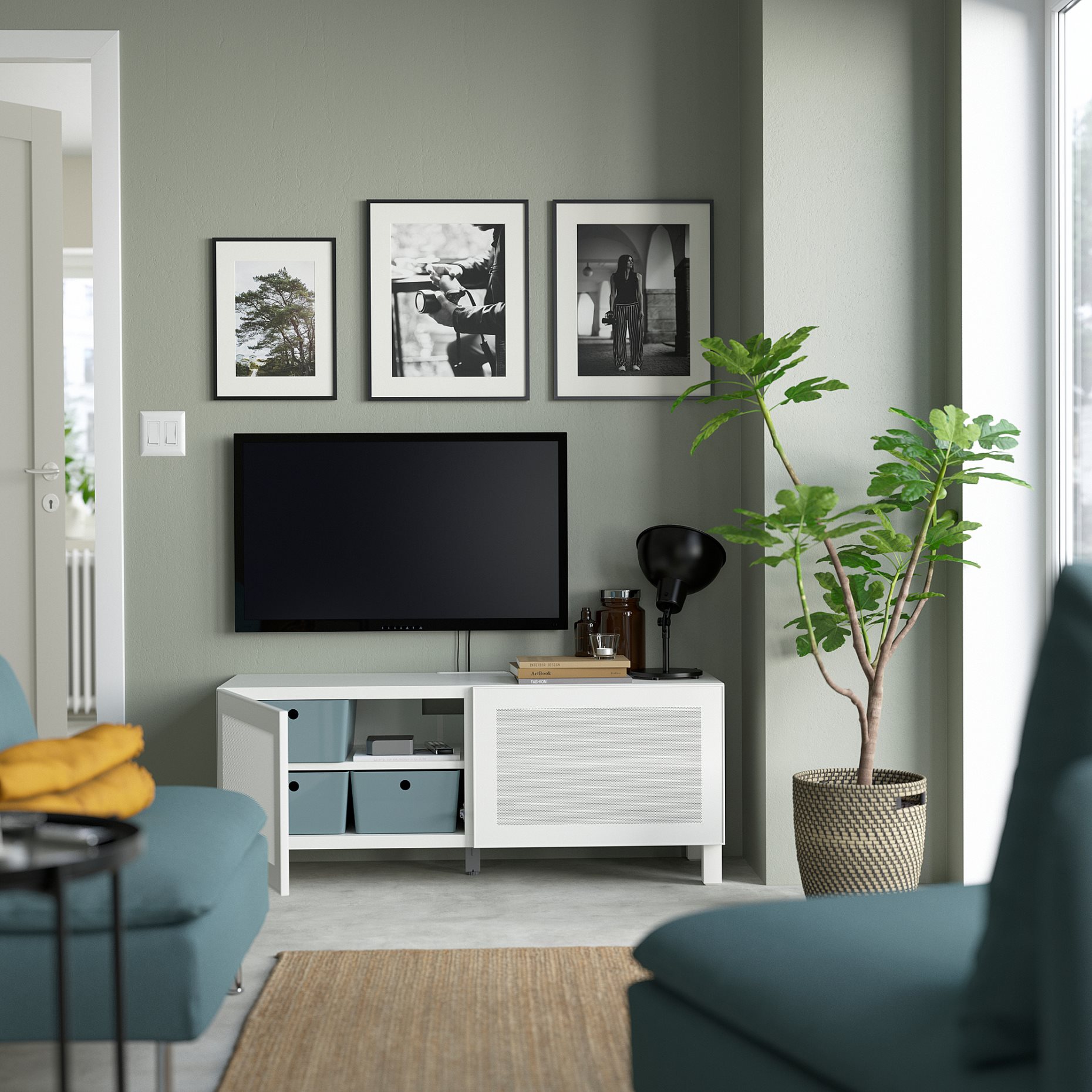 BESTÅ, έπιπλο TV με πόρτες, 120x42x48 cm, 794.178.40