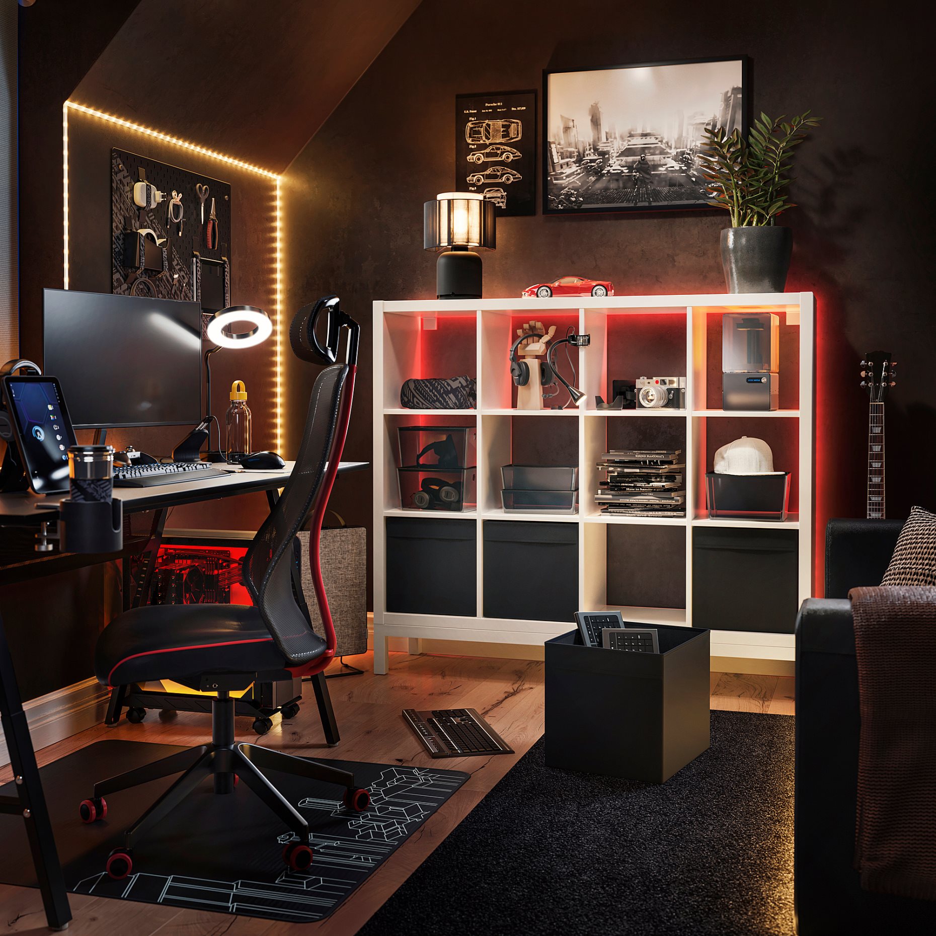 KALLAX, shelving unit with underframe, 147x129 cm, 794.426.94