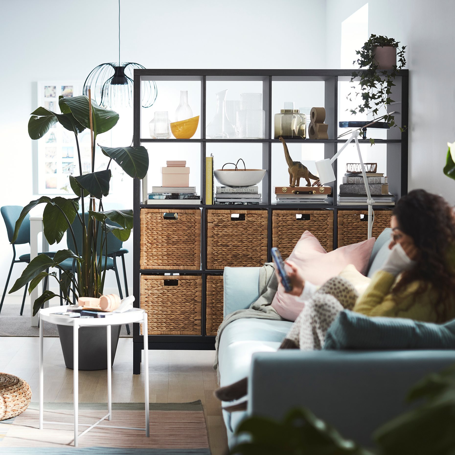 KALLAX, shelving unit with underframe, 147x164 cm, 794.427.12