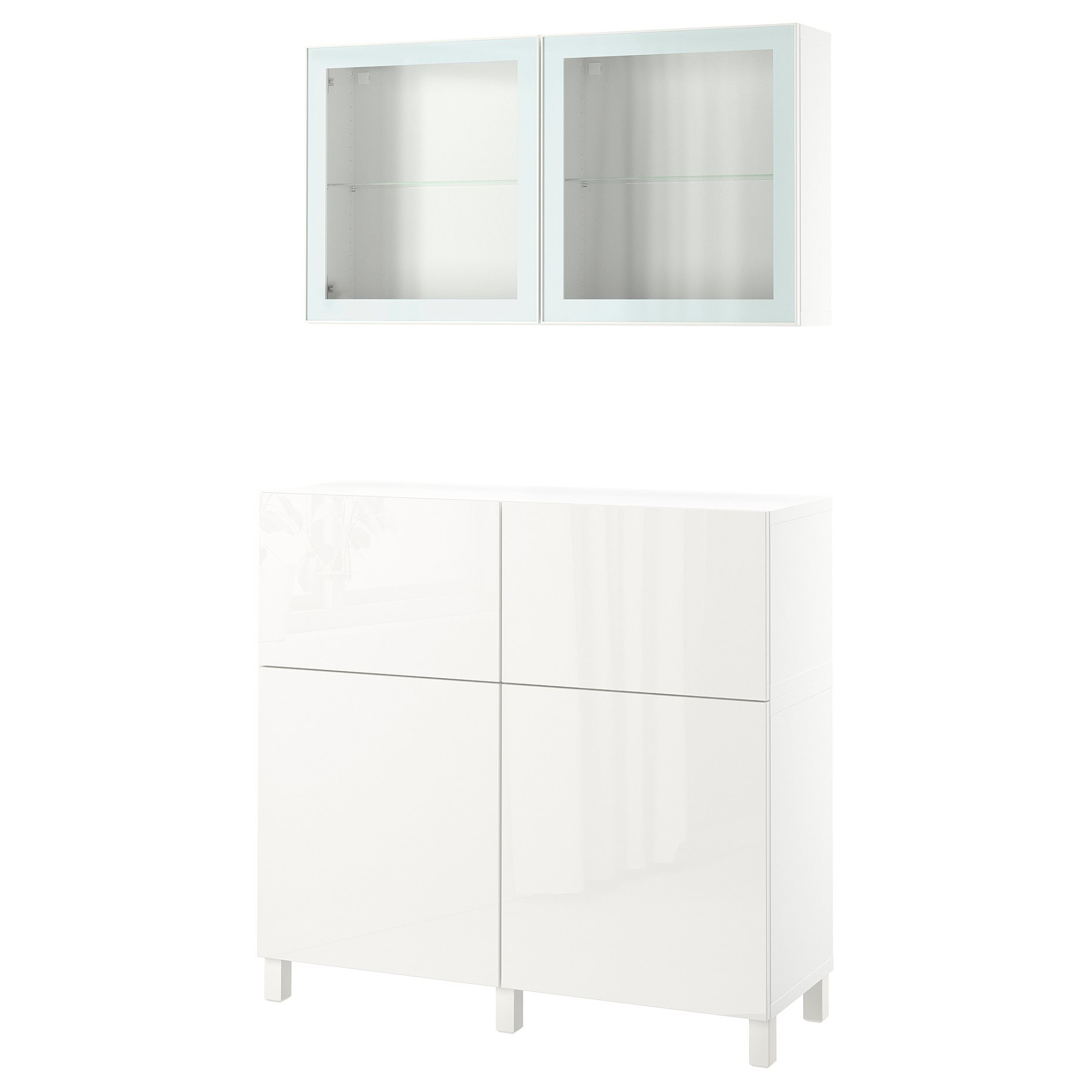 BESTÅ, storage combination with doors/drawers push open, 120x42x213 cm, 794.888.23