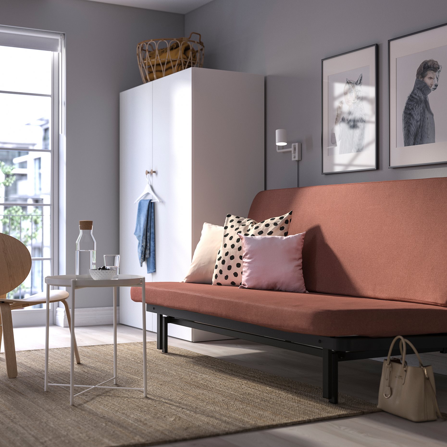 NYHAMN, 3-seat sofa-bed with foam mattress, 794.999.92