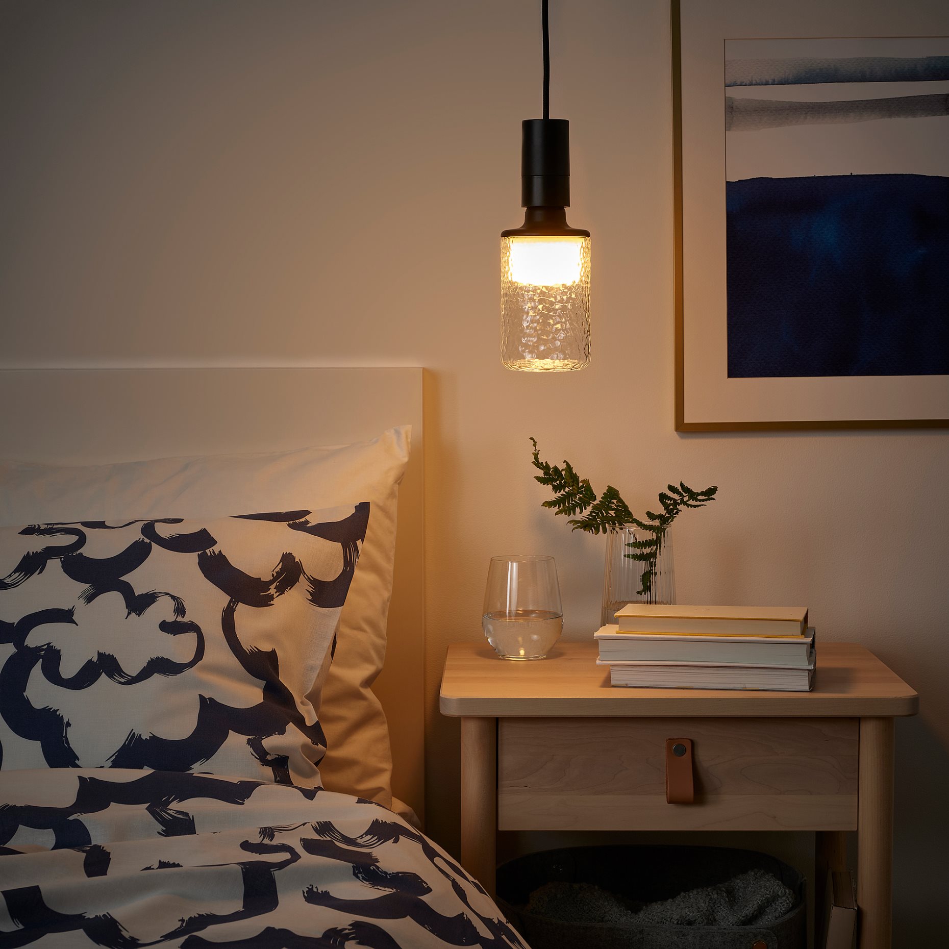 SUNNEBY/MOLNART, pendant lamp with light bulb, 795.279.85