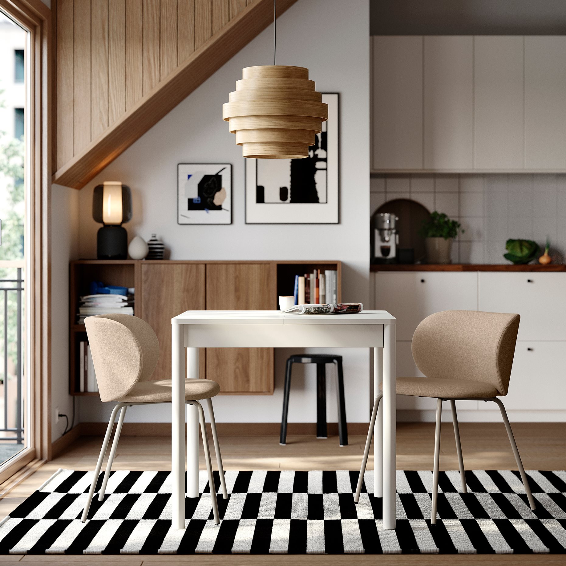 TONSTAD/KRYLBO, table and 2 chairs, 80/120x70 cm, 795.966.05