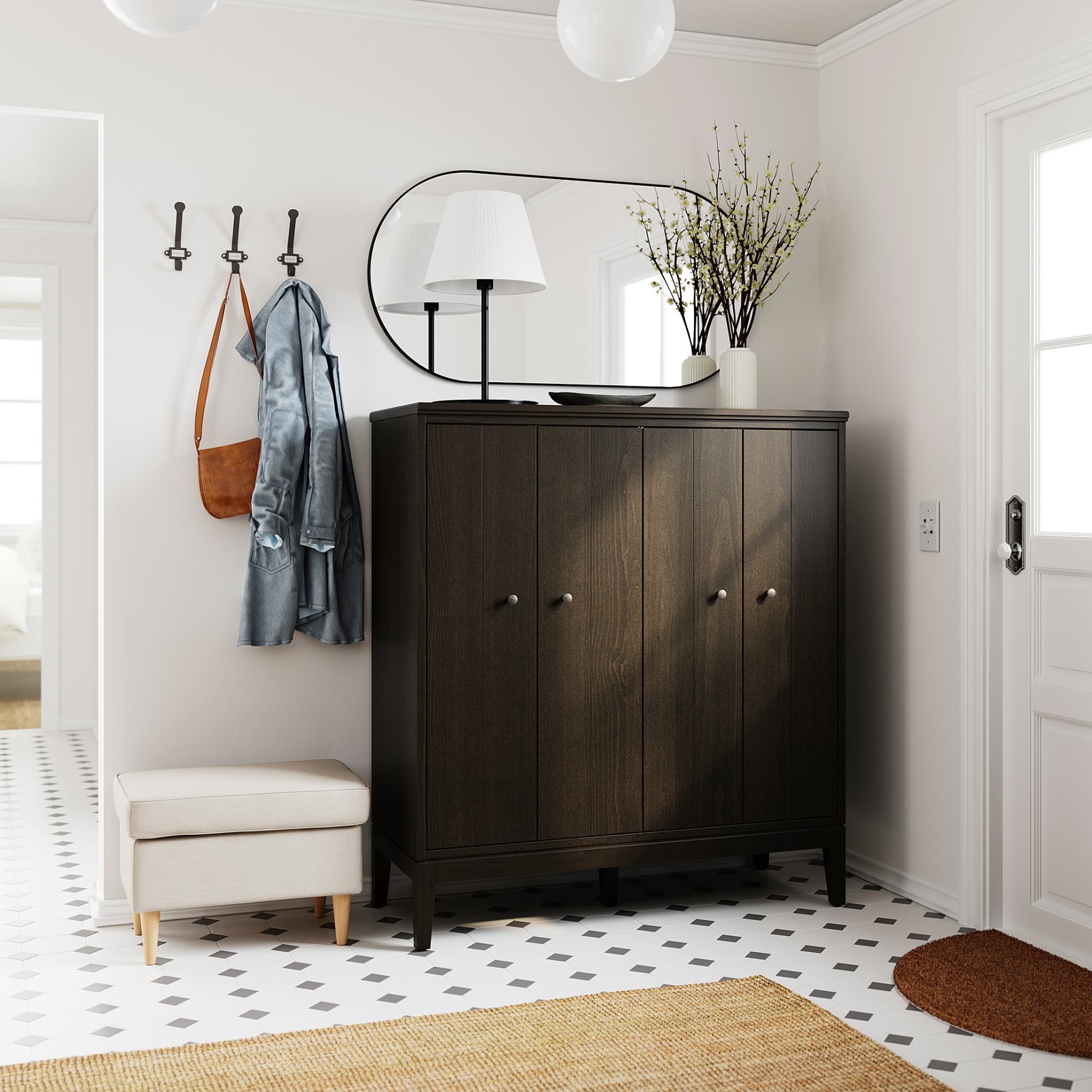 IDANÄS, cabinet with bi-folding doors, 121x135 cm, 804.588.20