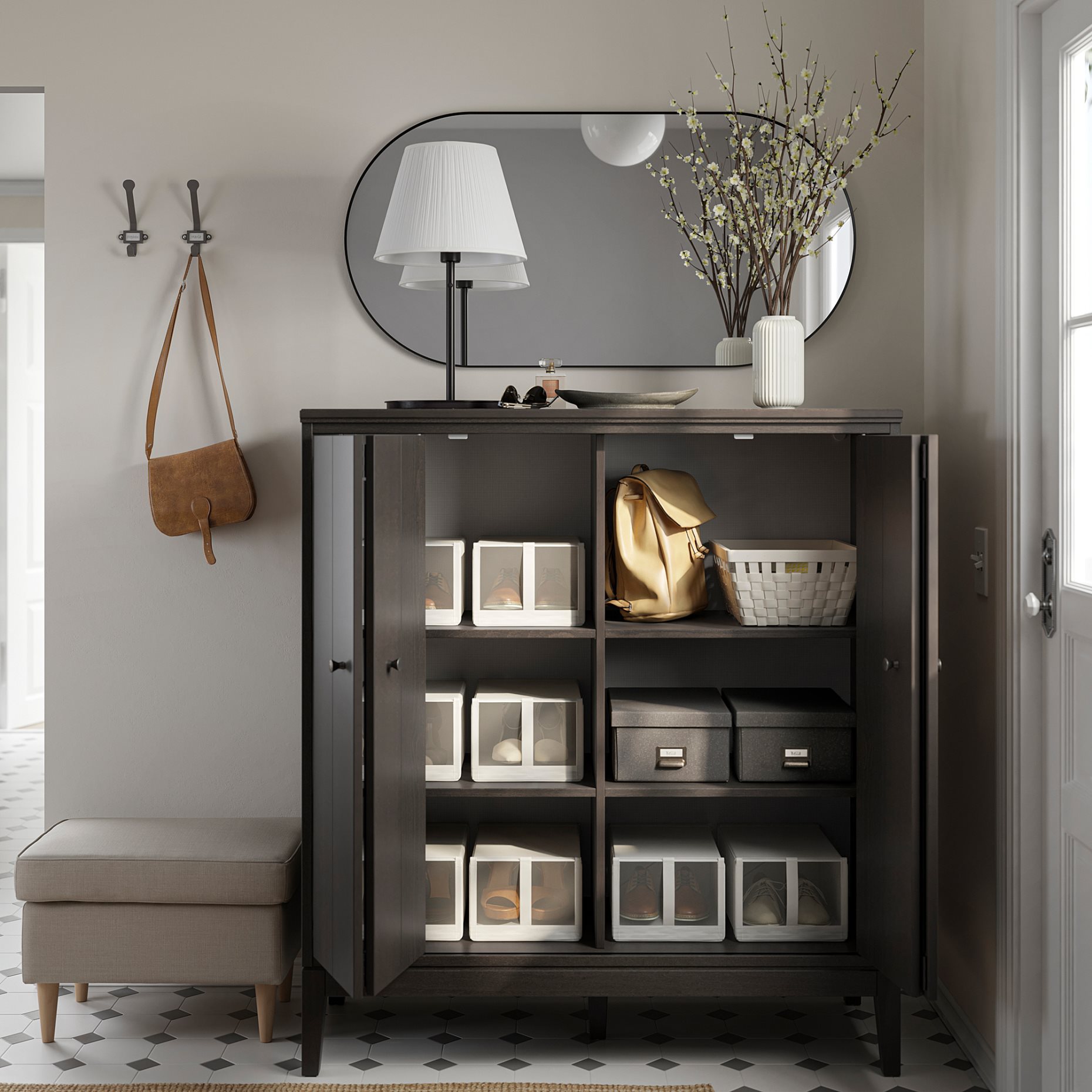 IDANÄS, cabinet with bi-folding doors, 121x135 cm, 804.588.20