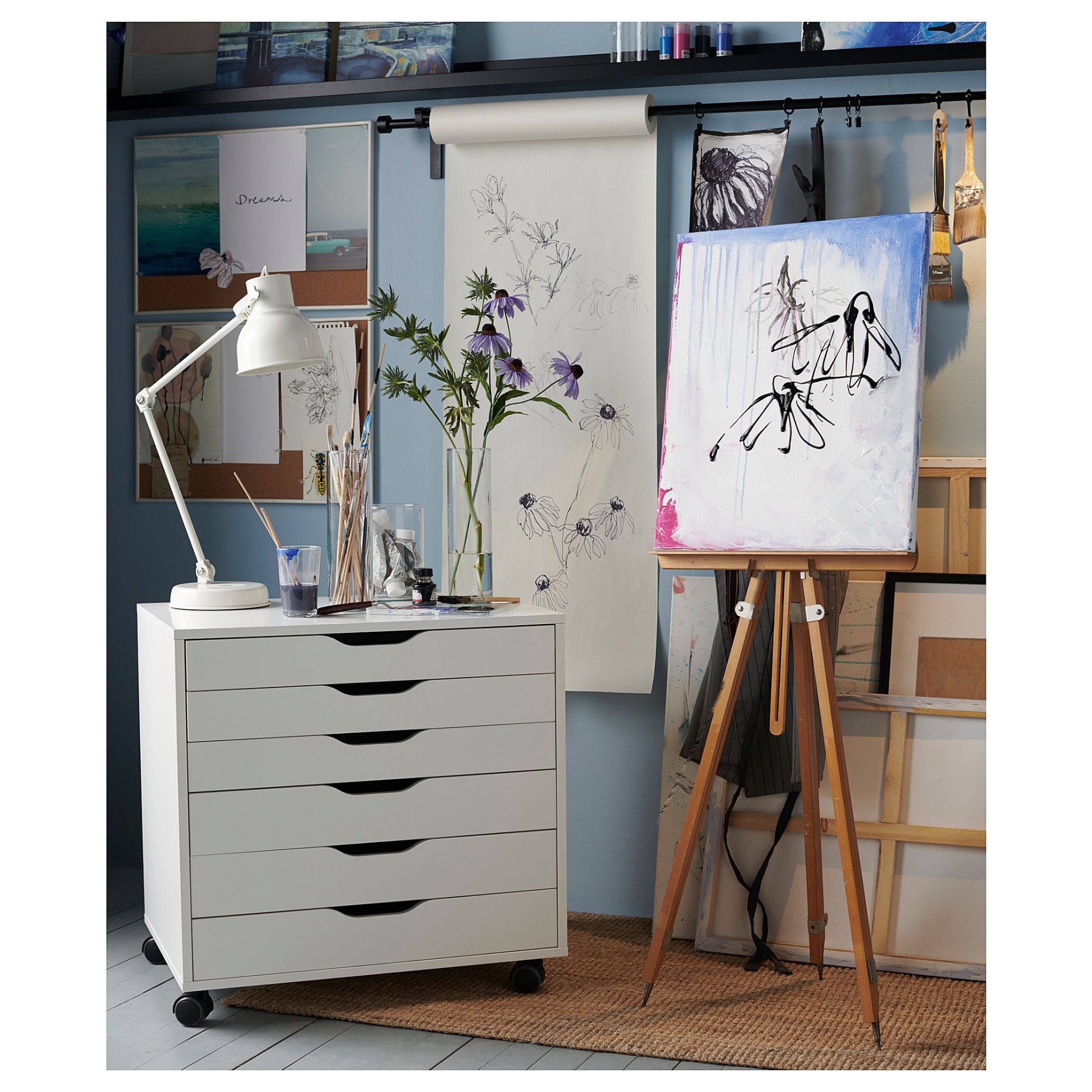 ALEX, drawer unit on castors, 67x66 cm, 804.854.23