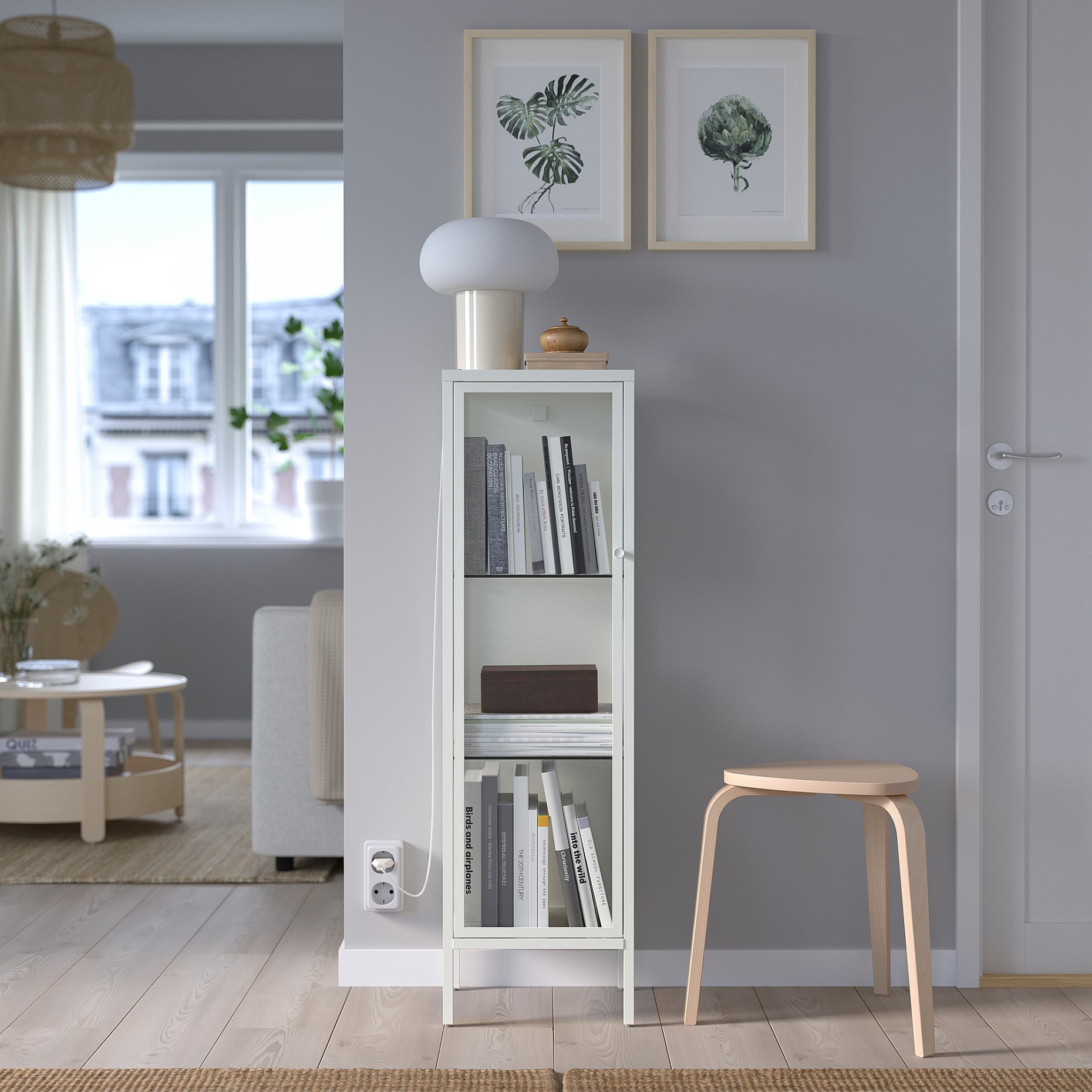 BAGGEBO, cabinet with glass doors, 34x30x116 cm, 805.029.98