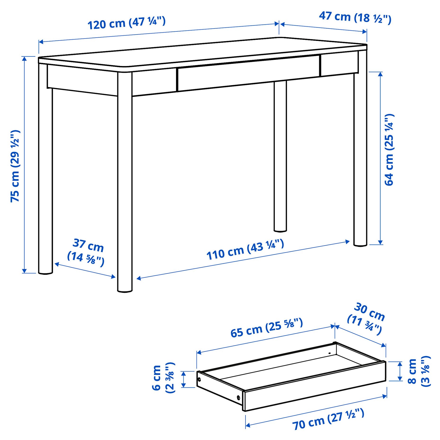 TONSTAD, desk, 120x47 cm, 805.382.09
