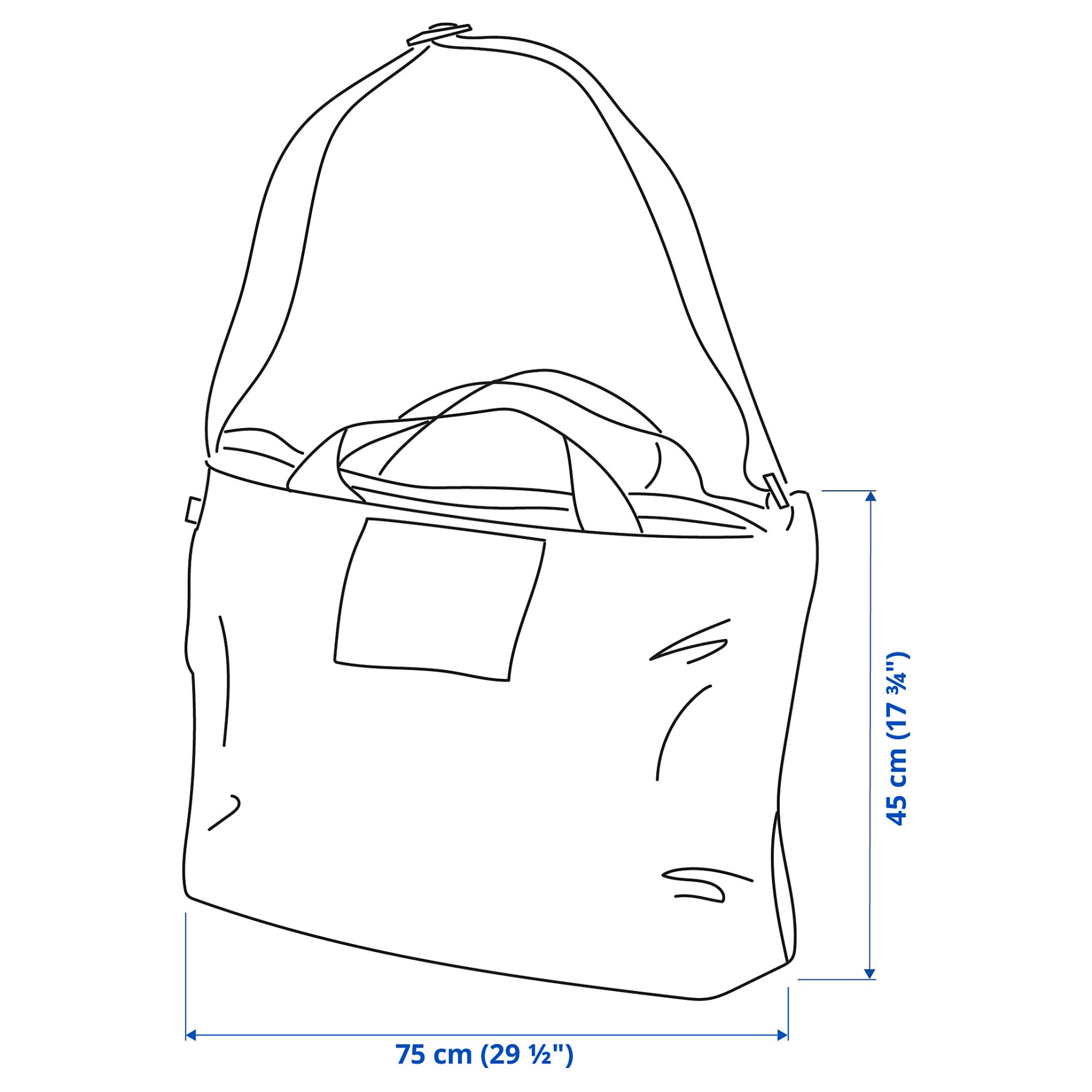 RÄCKLA, bag foldable, 75x45 cm/55 l, 805.780.35