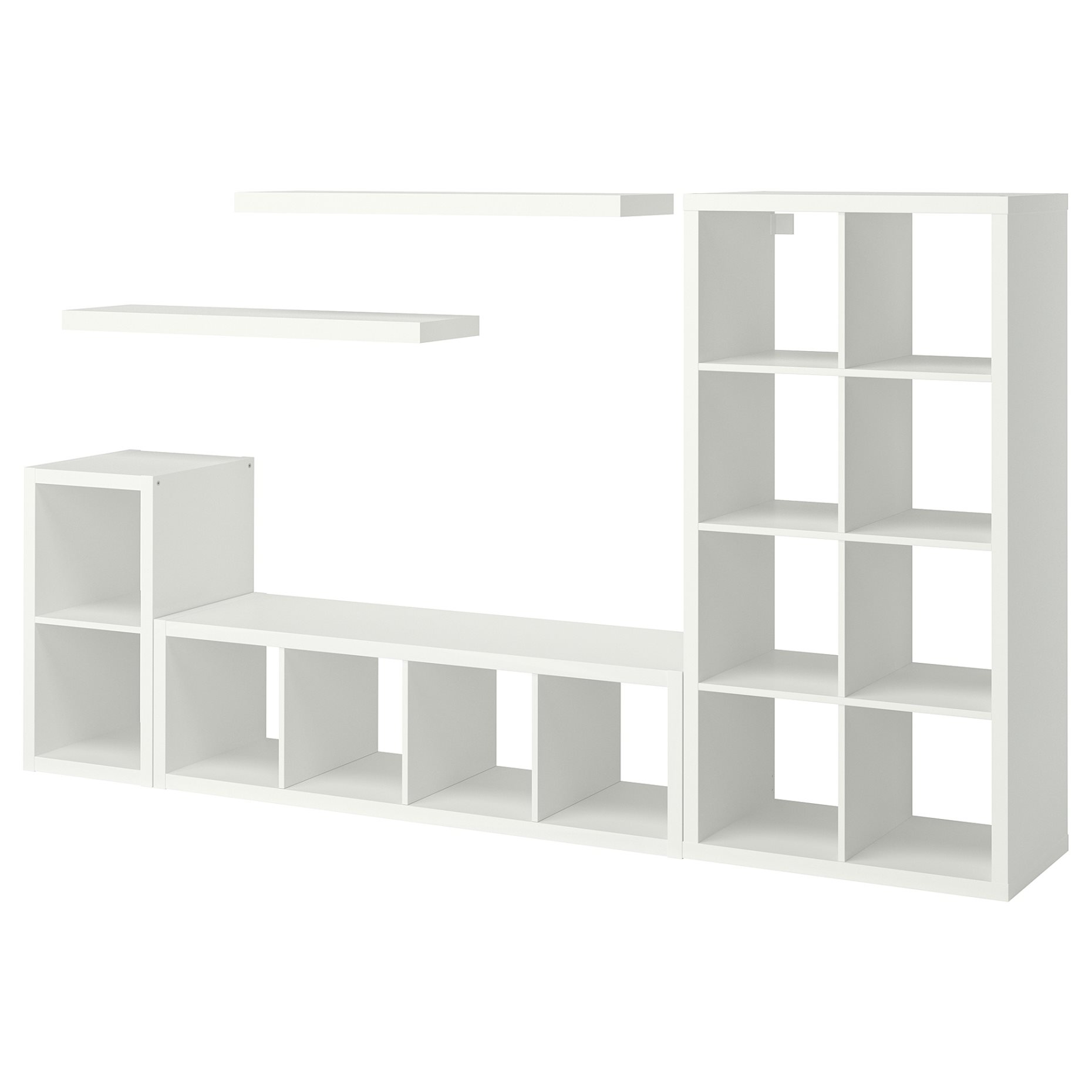 KALLAX/LACK, storage combination with 2 shelves, 266x39x147 cm, 893.986.76