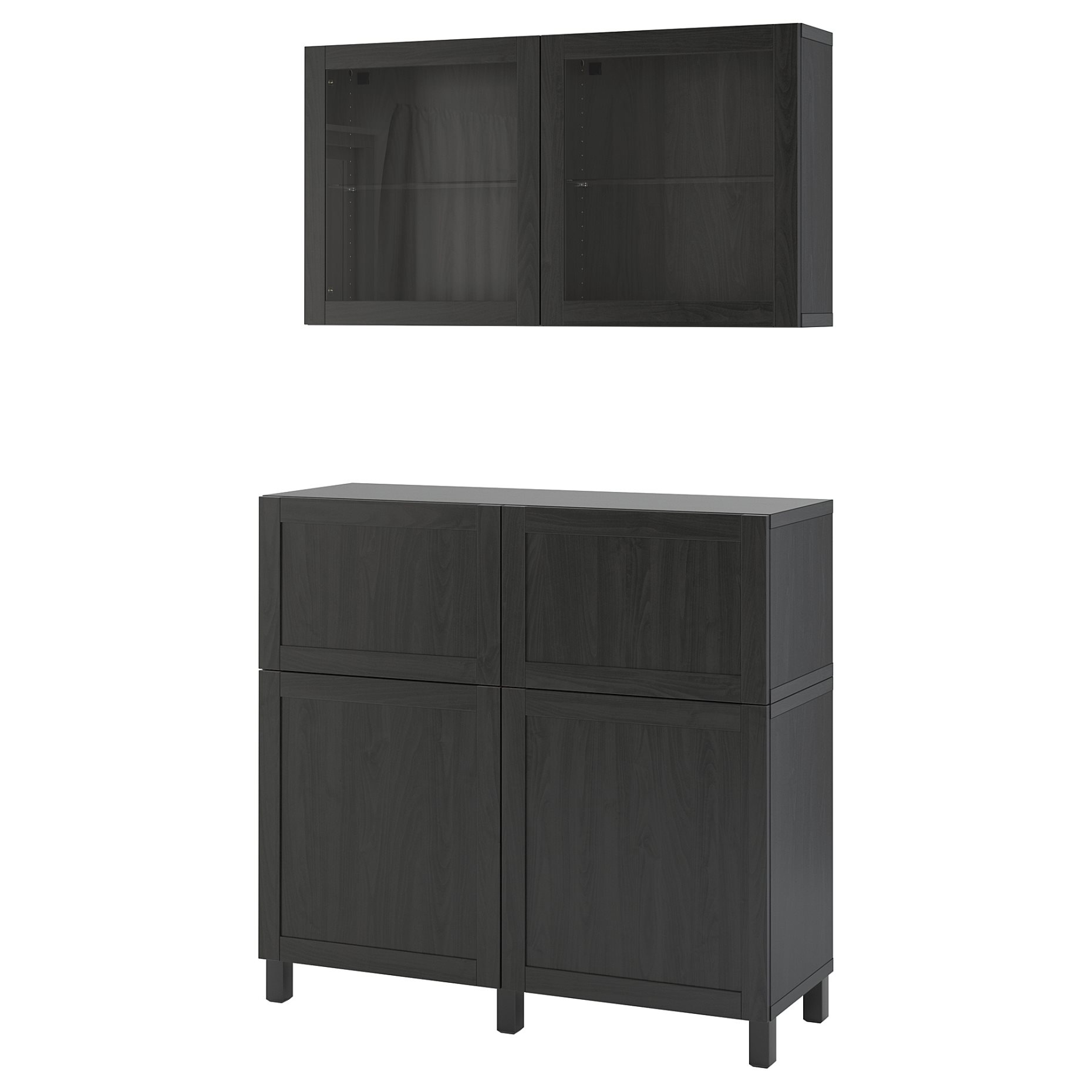 BESTÅ, storage combination with doors/drawers push open, 120x42x213 cm, 893.992.04