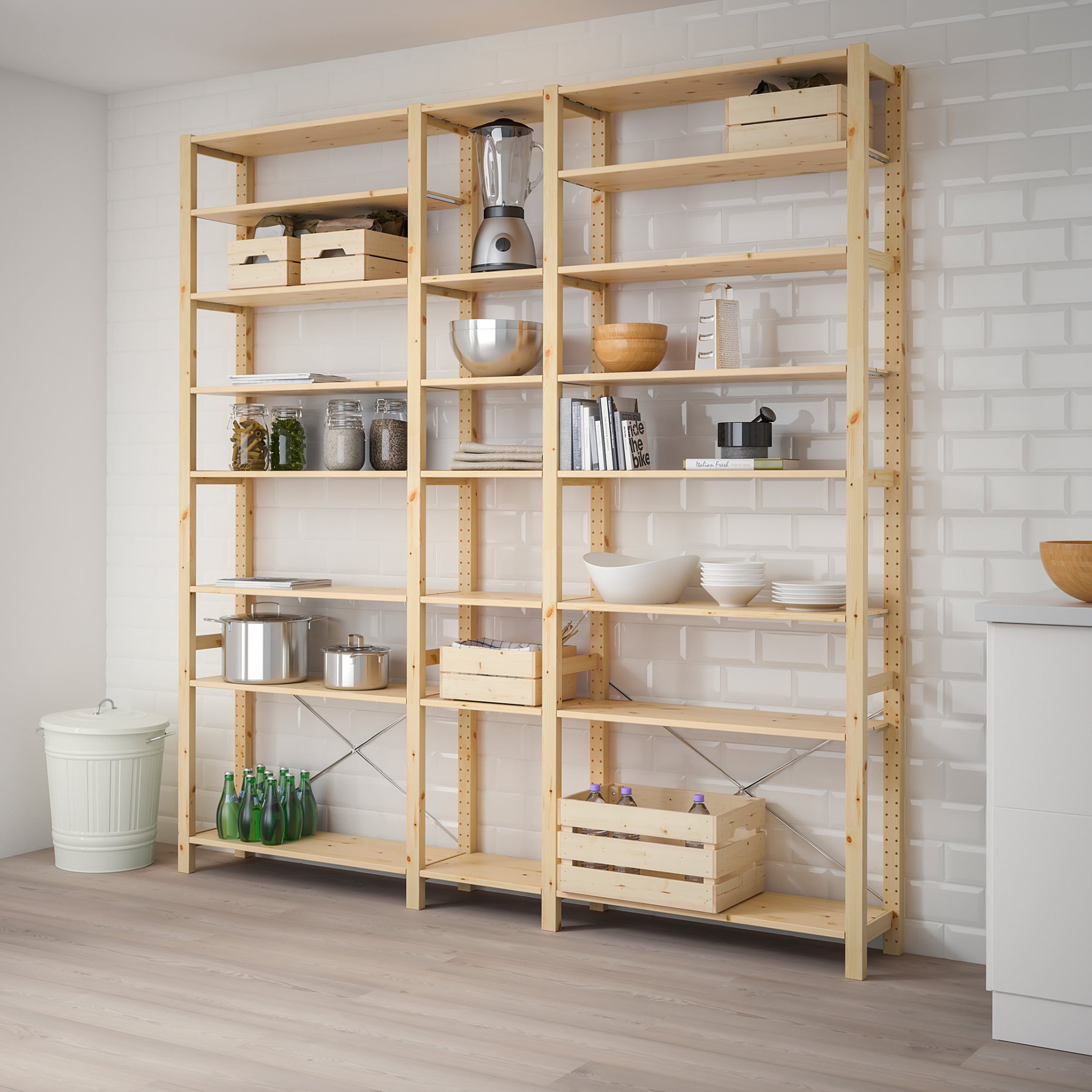 IVAR, 3 sections/shelves, 219x30x226 cm, 894.039.46