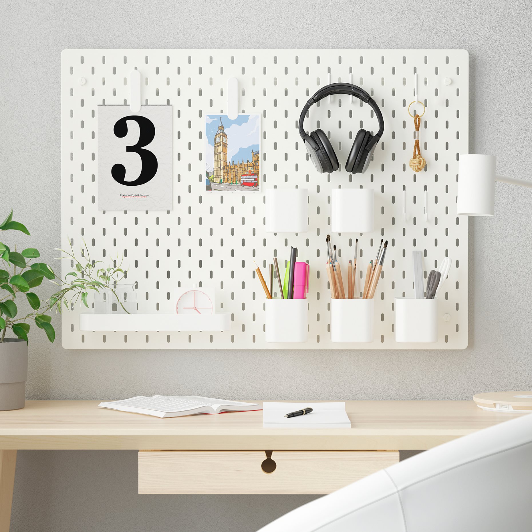 SKÅDIS, pegboard combination, 76x56 cm, 894.063.65