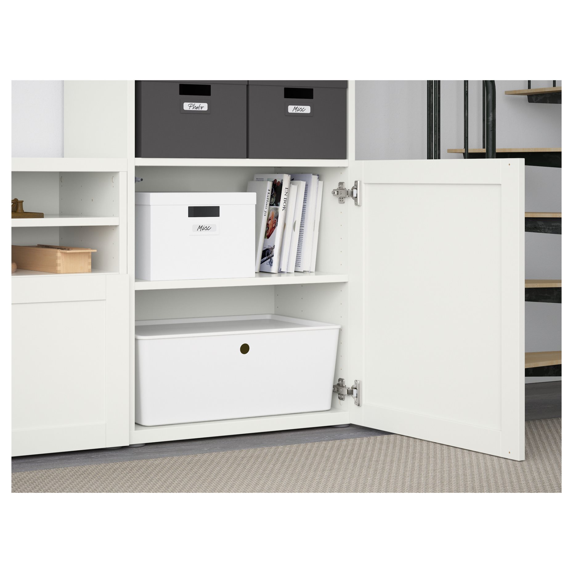 BESTÅ, TV storage combination/glass doors/drawers push open, 300x42x231 cm, 894.112.39