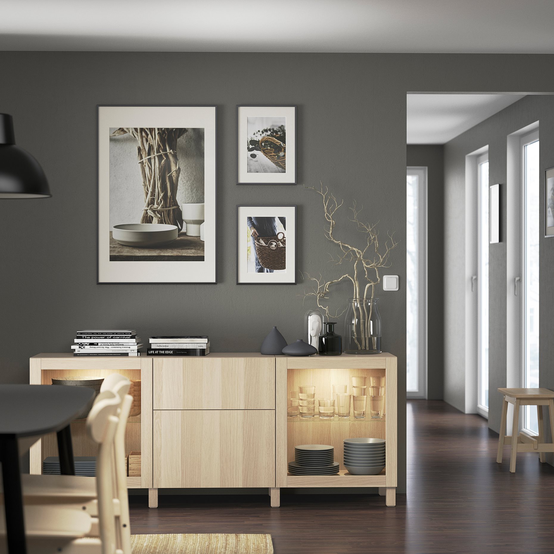 BESTÅ, storage combination with drawers push open, 180x42x74 cm, 894.126.77