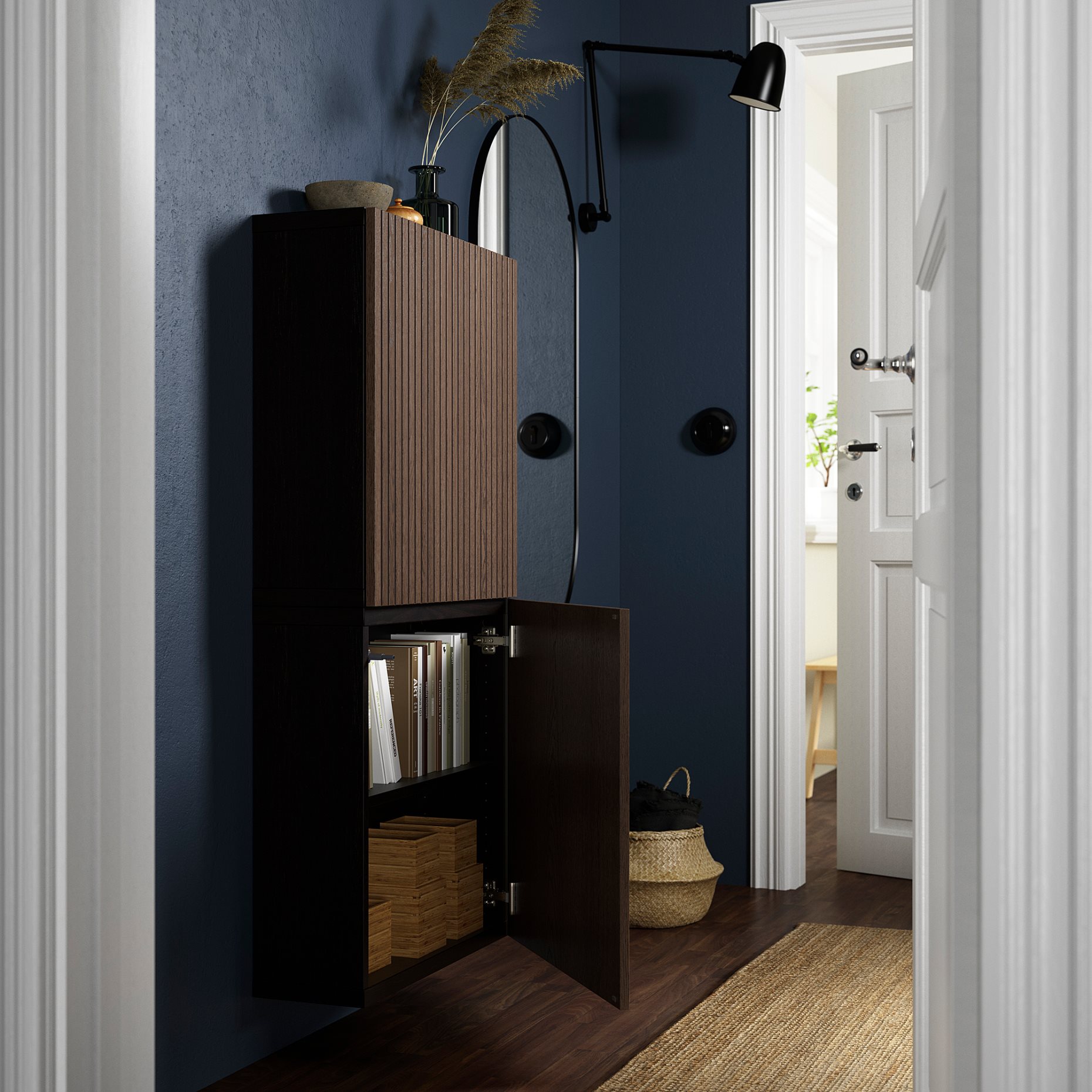 BESTÅ, wall cabinet with 2 doors, 60x22x128 cm, 894.219.69