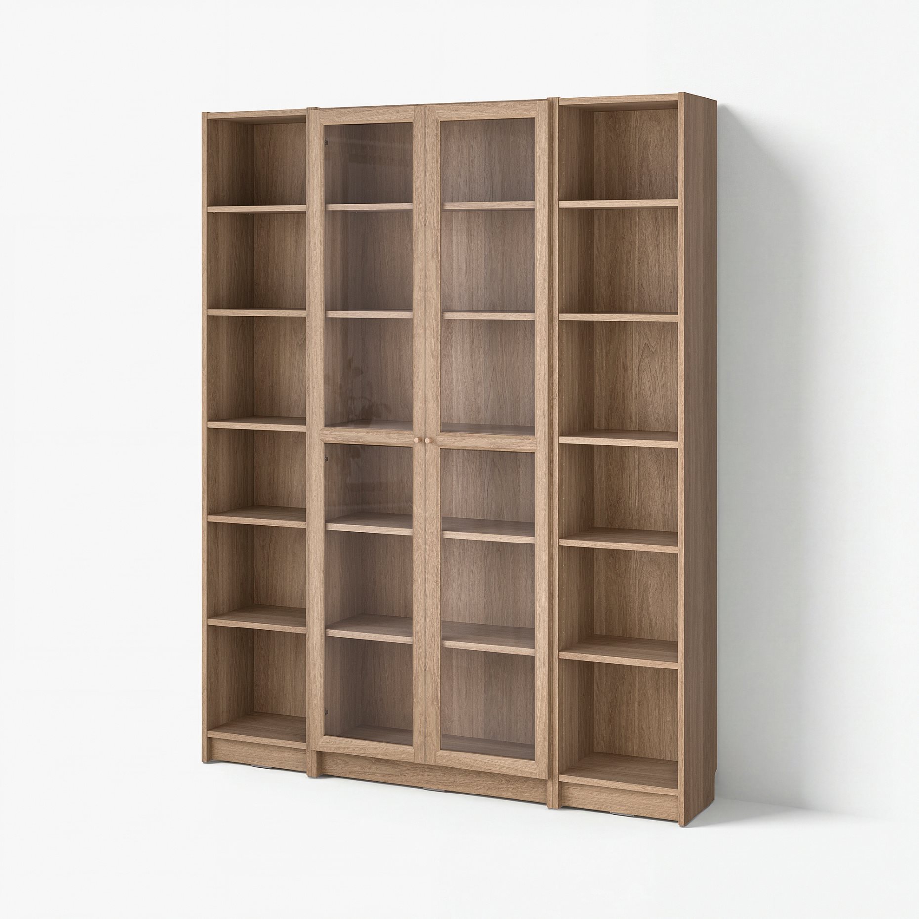 BILLY/OXBERG, bookcase combination with glass doors, 160x202 cm, 894.835.42
