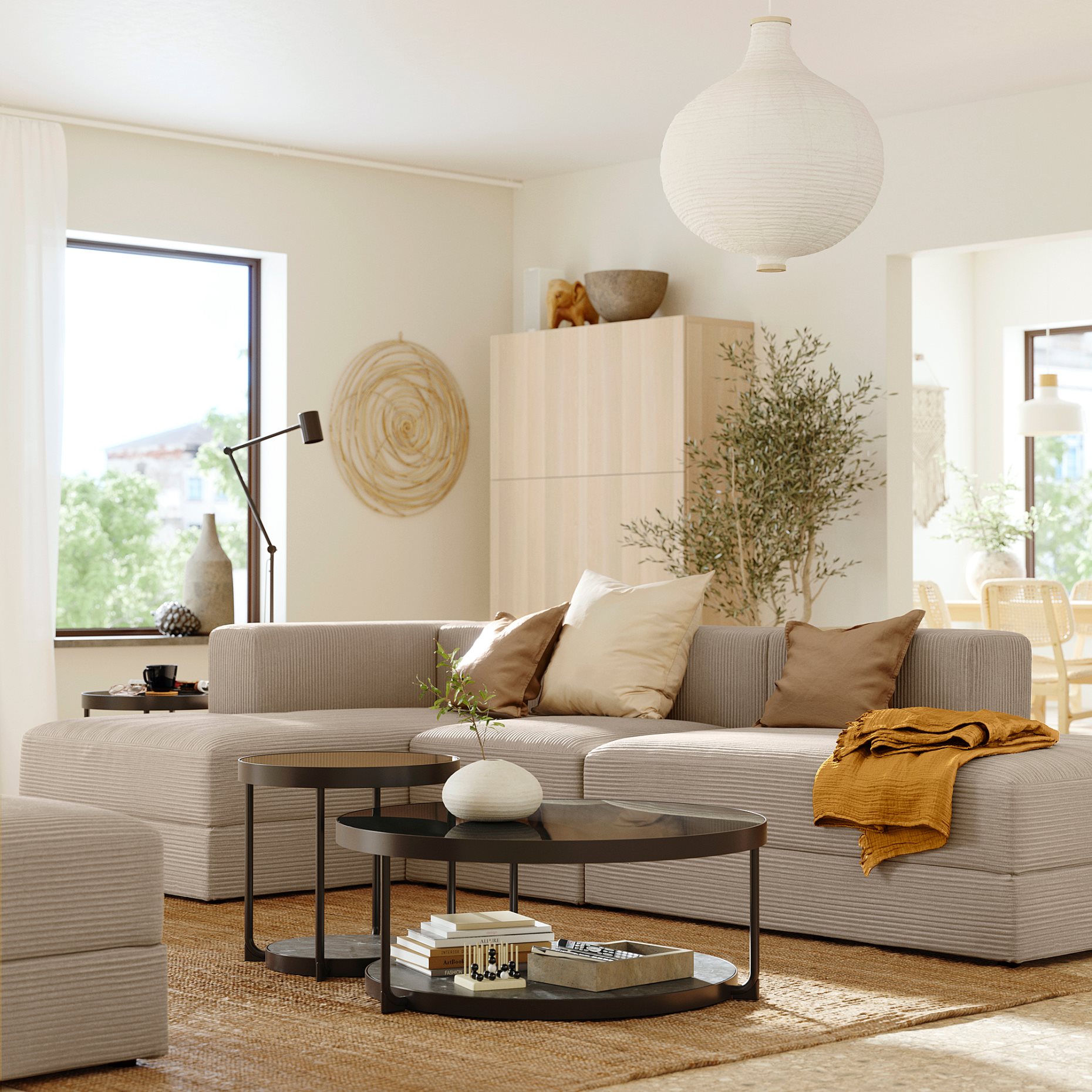 JÄTTEBO, 3,5-seat modular sofa with chaise longue, 894.851.07