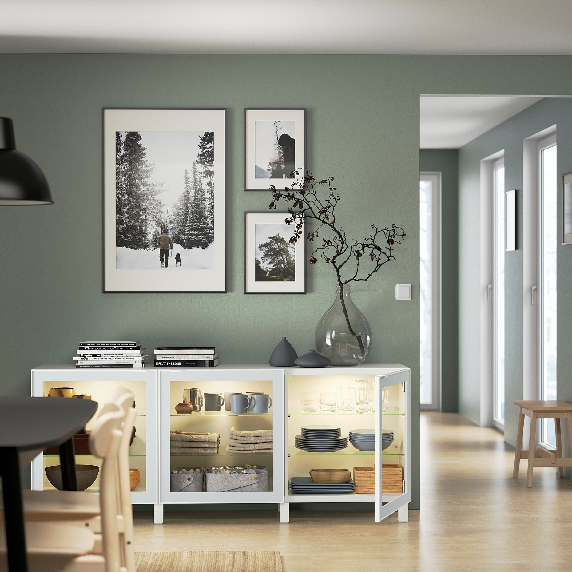 BESTÅ, storage combination with doors, 180x42x74 cm, 894.888.13