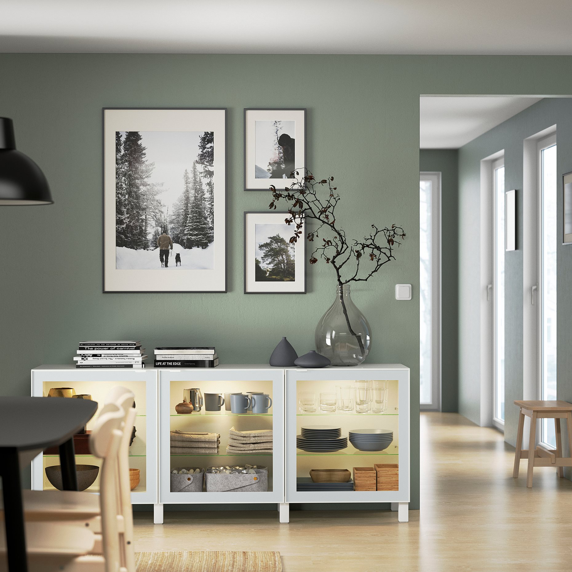 BESTÅ, storage combination with doors, 180x42x74 cm, 894.888.13