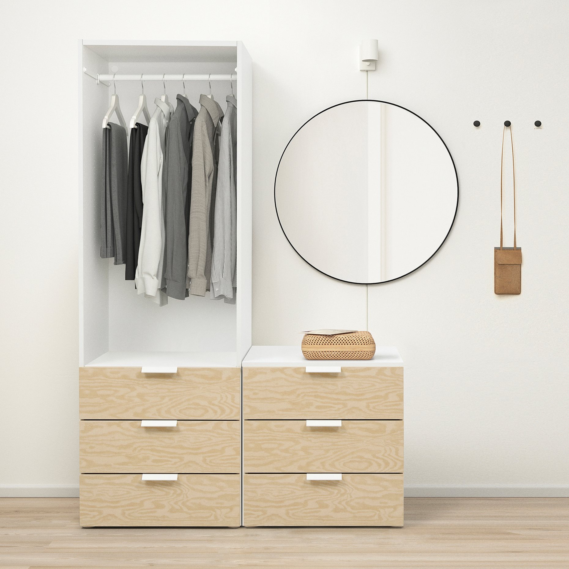 PLATSA, wardrobe with 1 door and 6 drawers, 120x57x181 cm, 895.014.28