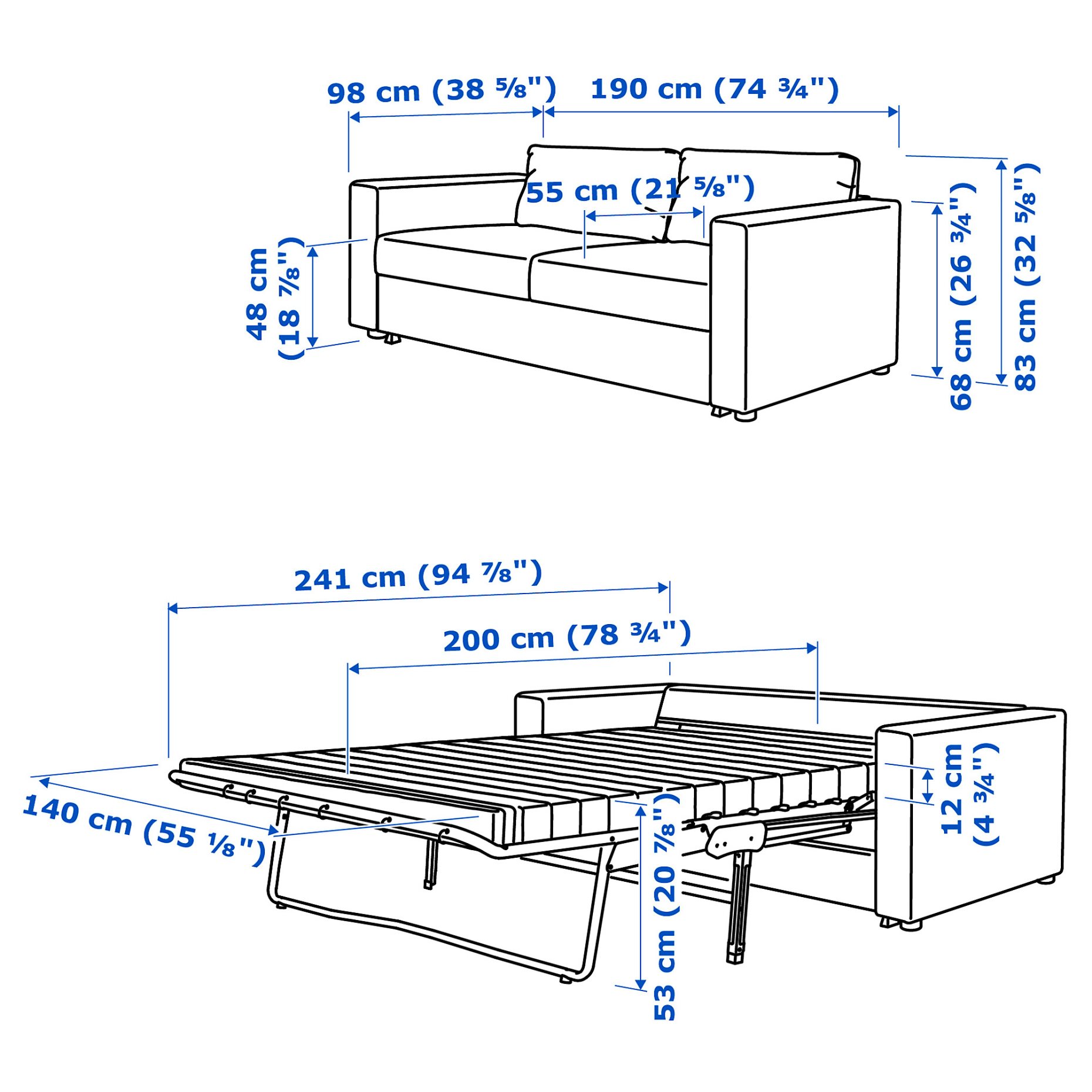 VIMLE, 2-seat sofa-bed, 895.452.29