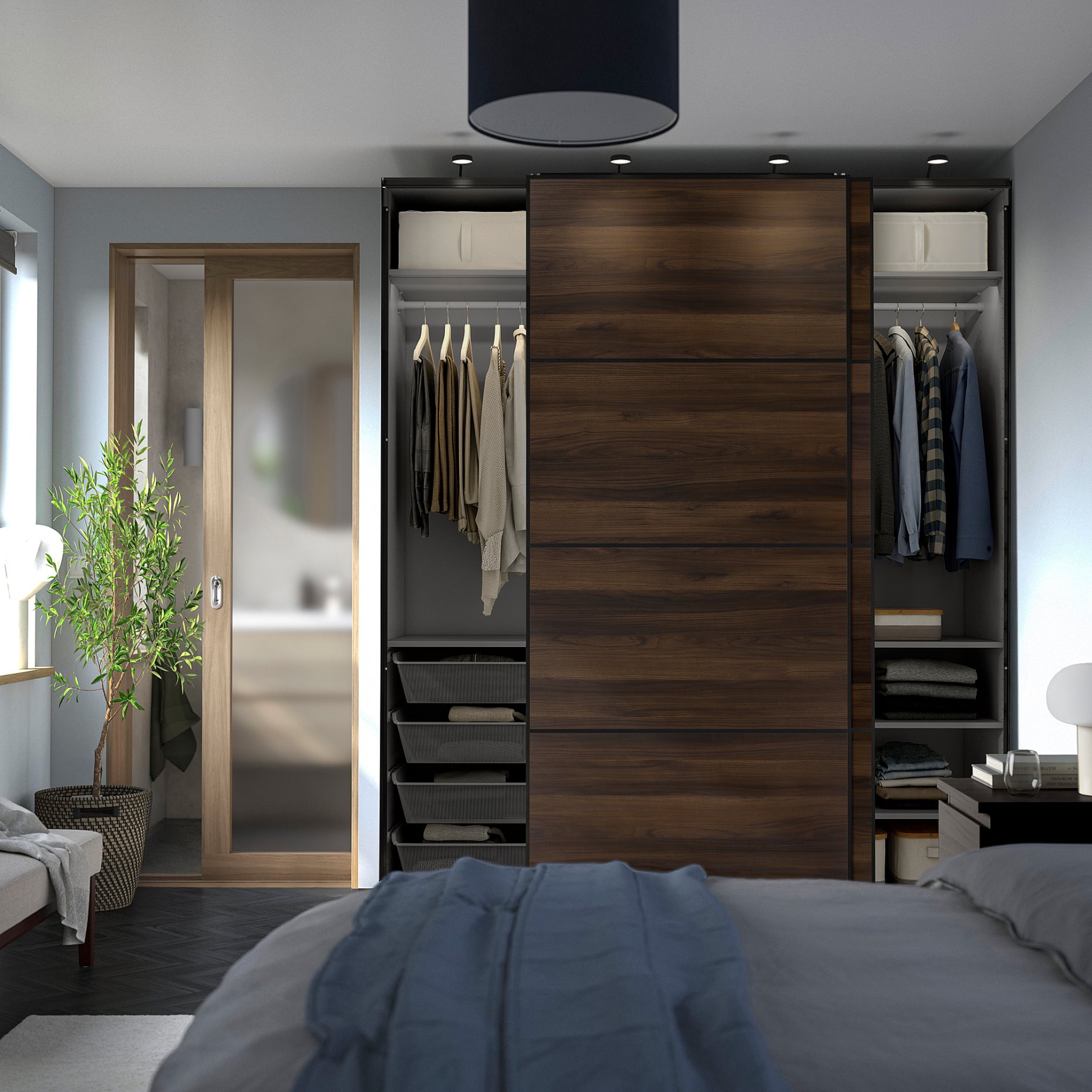 PAX, wardrobe with sliding doors, 200x66x236 cm, 896.088.63