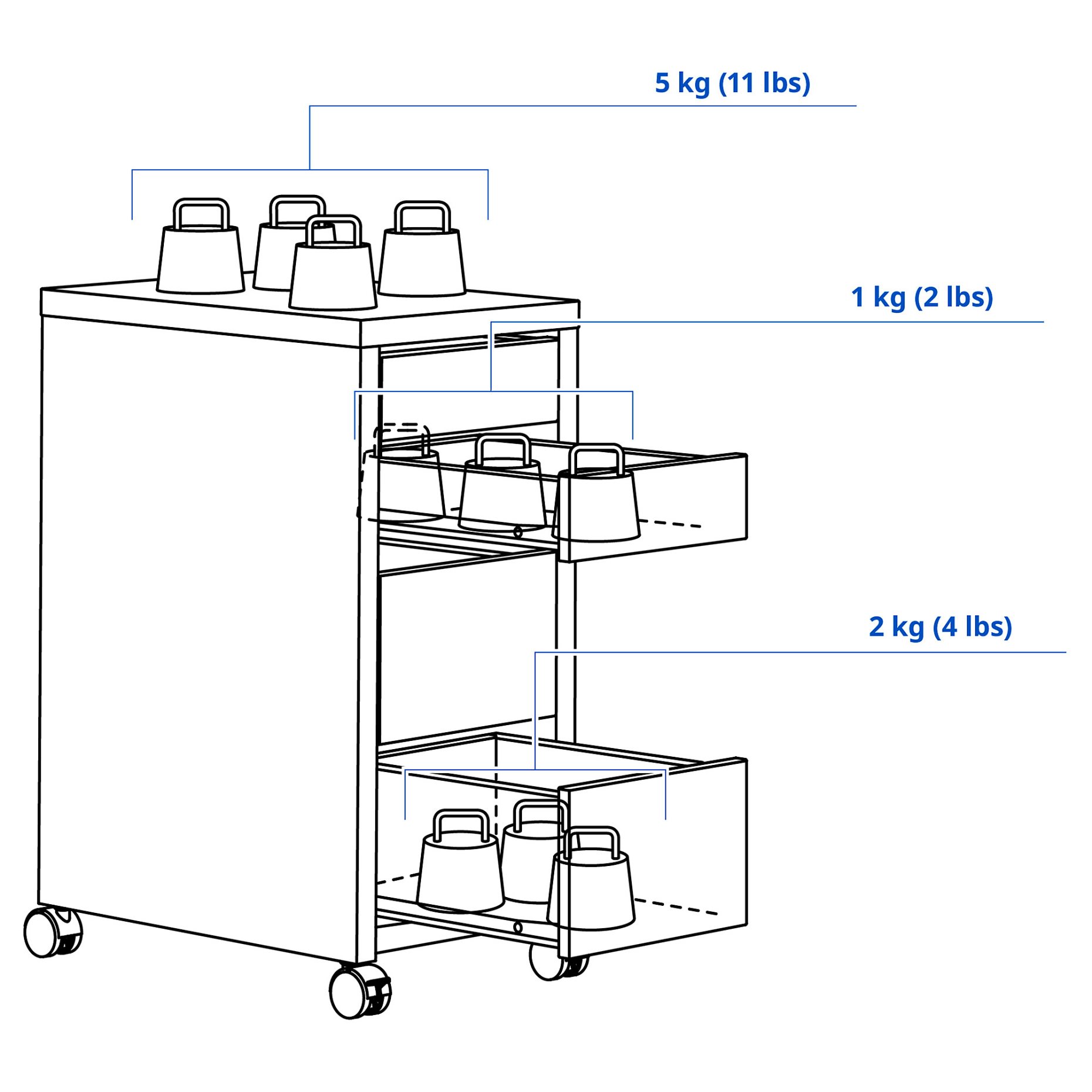 MICKE, drawer unit on castors, 902.130.78