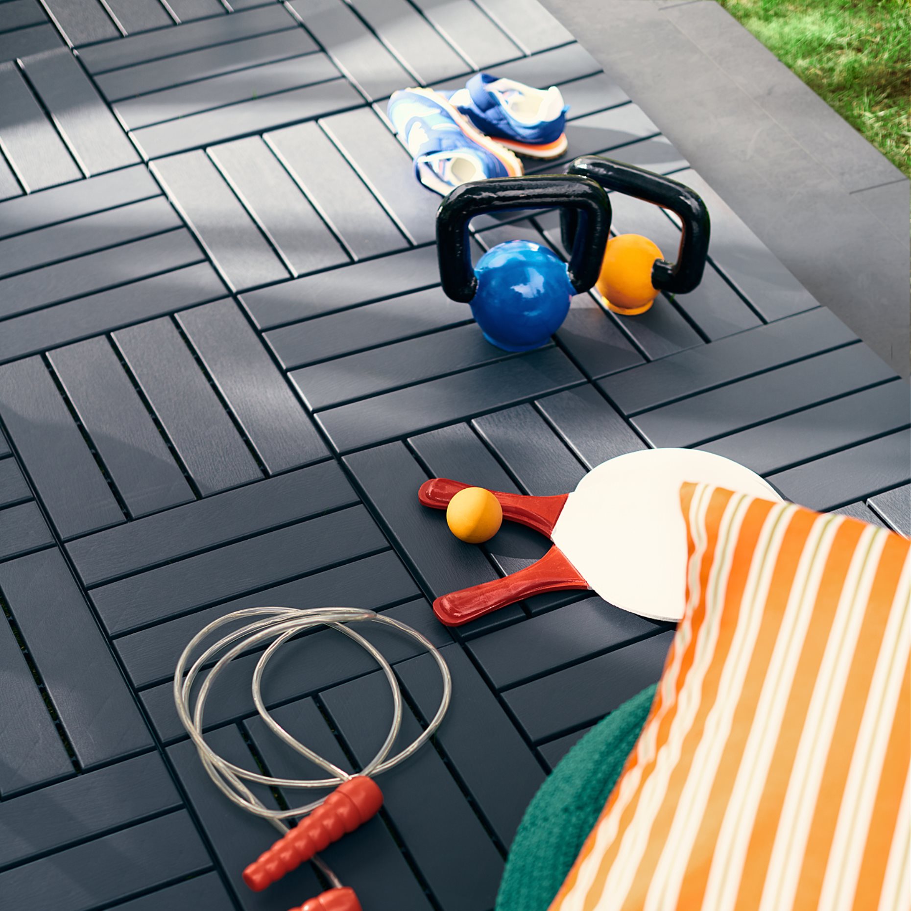 RUNNEN, floor decking outdoor, 9 pack, 902.381.11