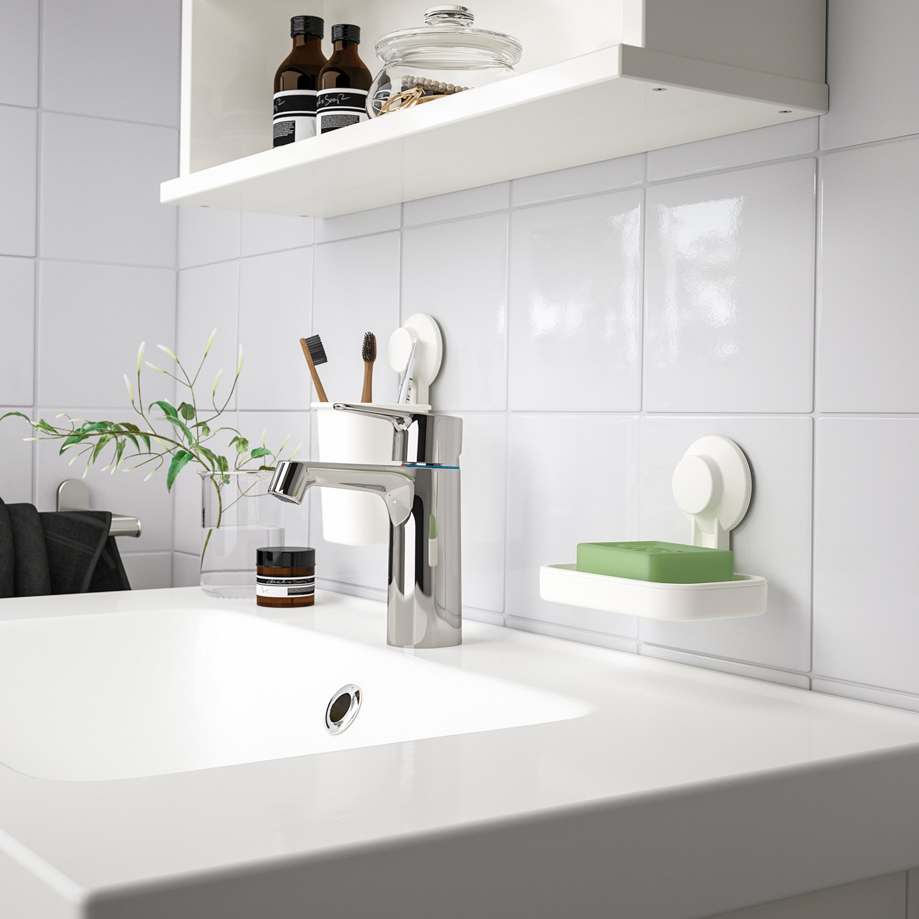 TISKEN, soap dish with suction cup, 903.812.84