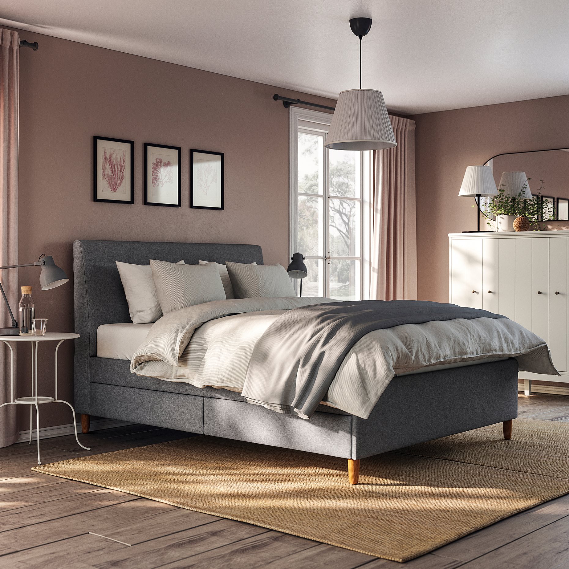 IDANÄS, upholstered storage bed, 160x200 cm, 904.471.76