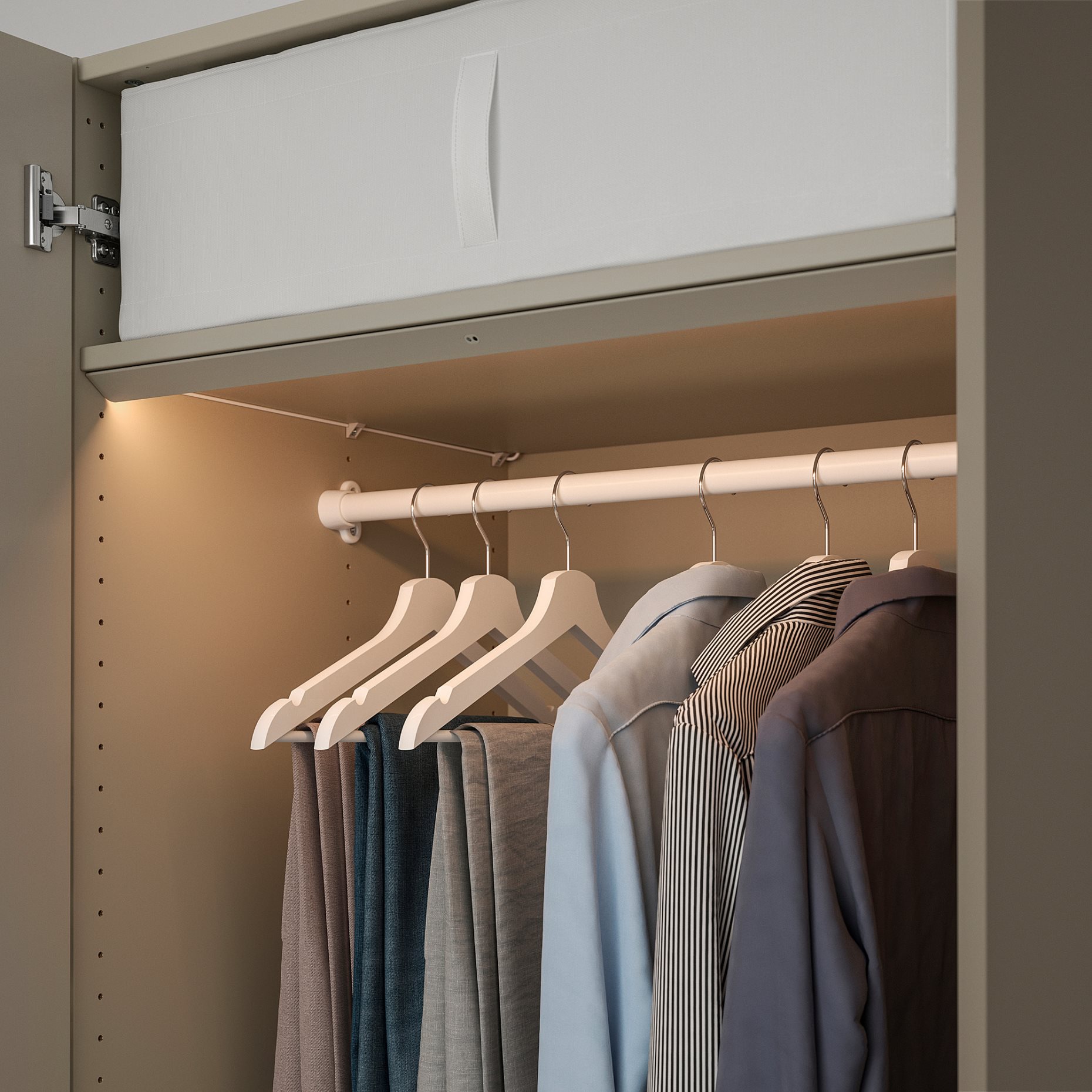 ÖVERSIDAN, wardrobe strip with built-in LED light source and sensor dimmable, 71 cm, 904.749.09