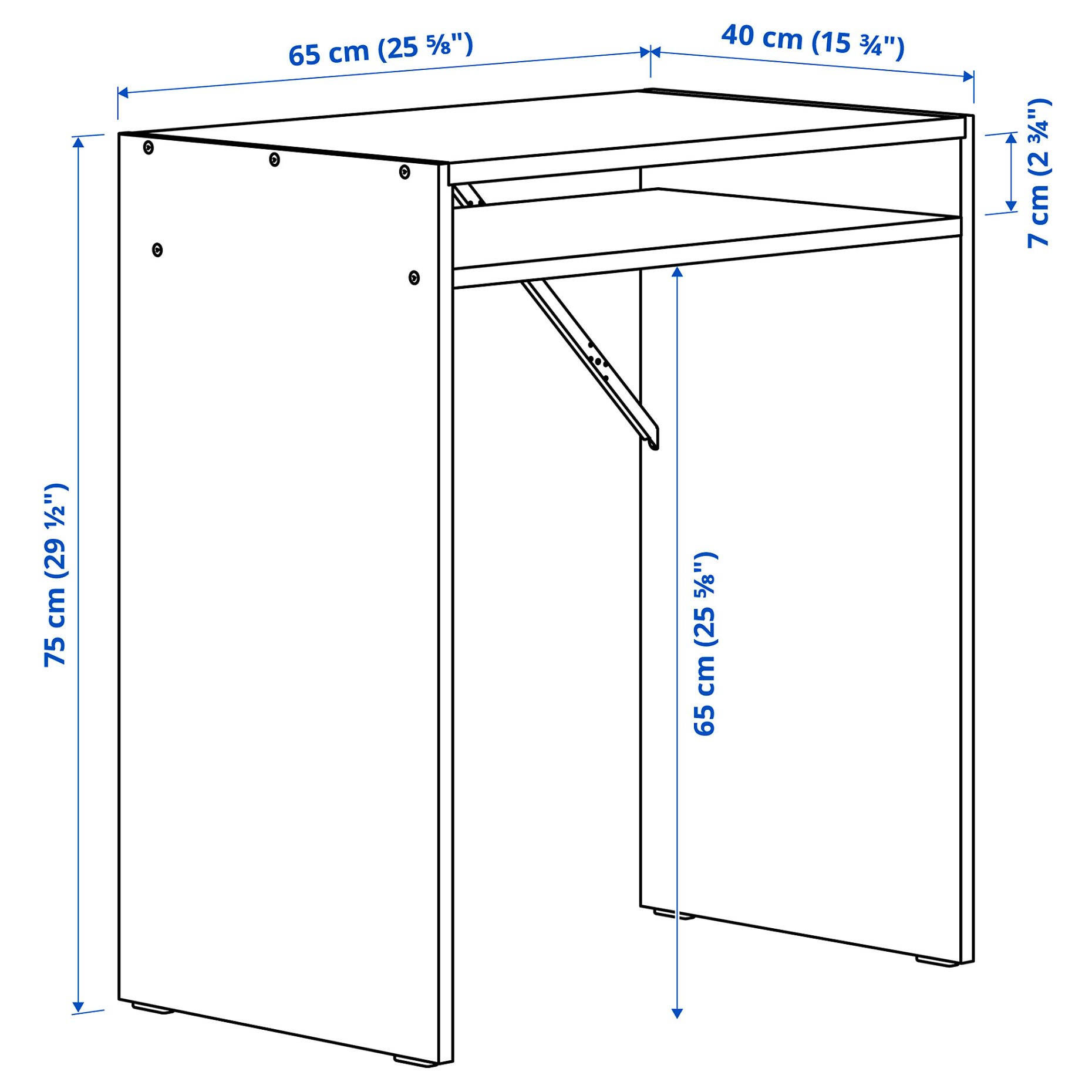 TORALD, desk with shelf unit, 65x40 cm, 904.939.55