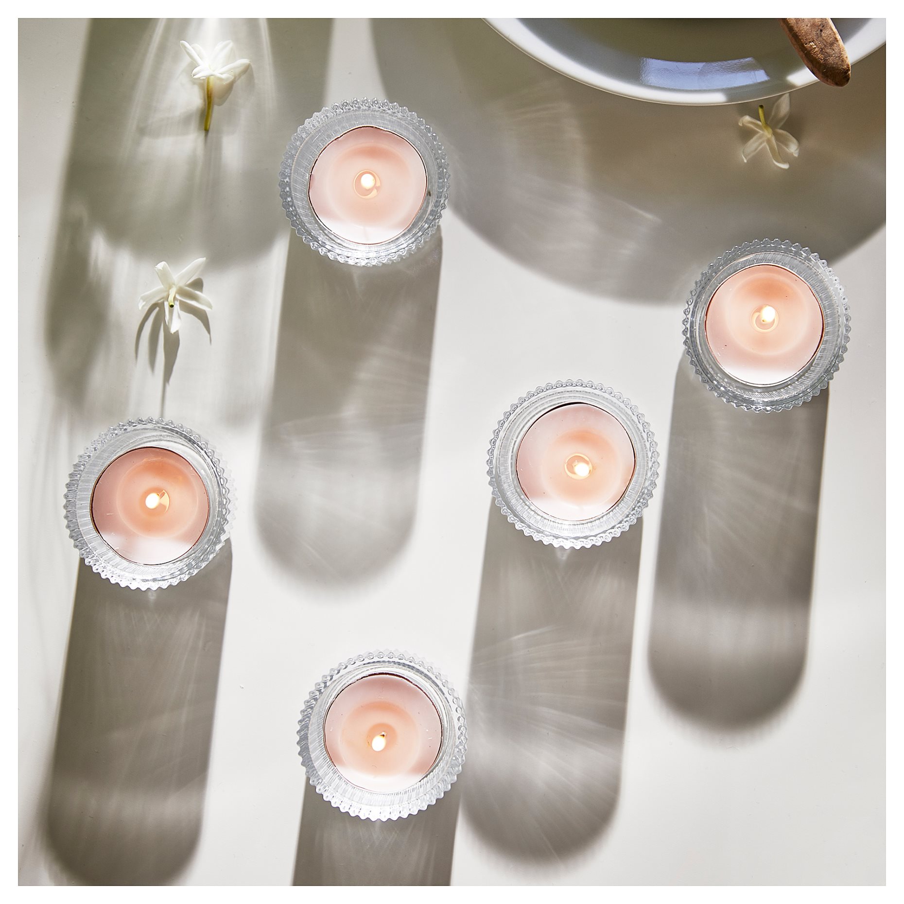 LUGNARE, scented tealight/Jasmine/30 pack, 3.5 hr, 905.021.58