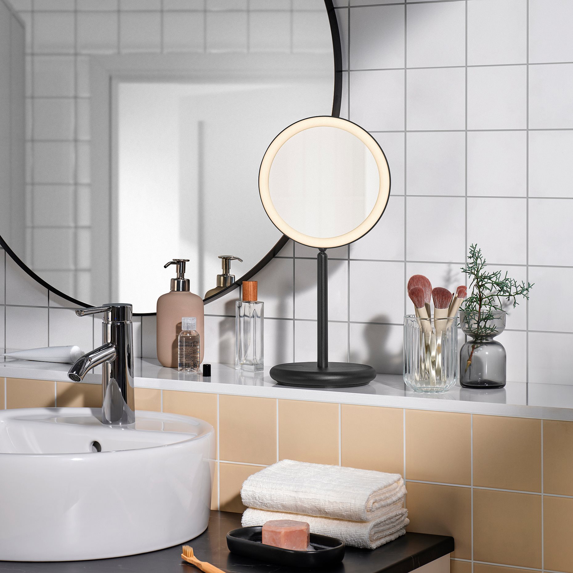 EKFÄNN, table mirror with integrated lighting, 905.918.52