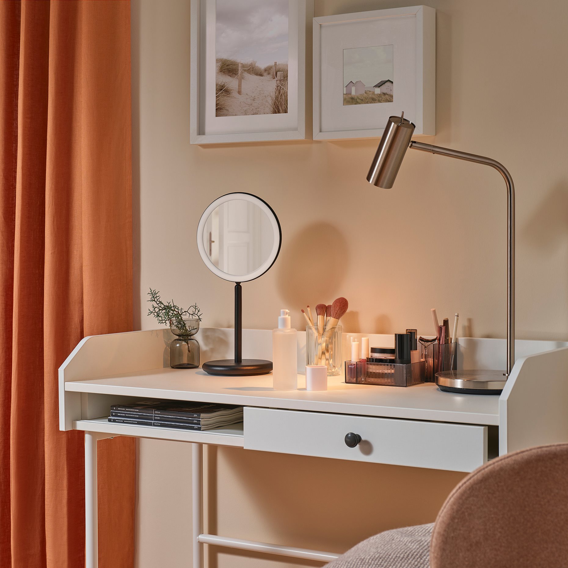 EKFÄNN, table mirror with integrated lighting, 905.918.52