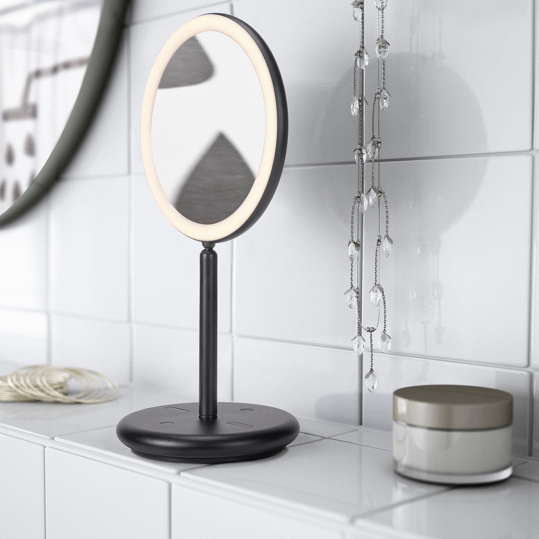 EKFÄNN, table mirror with integrated lighting, 905.918.52