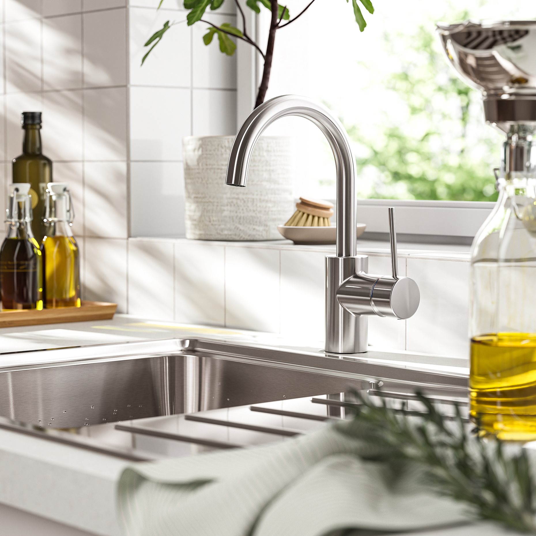 SALLSJÖN, kitchen mixer tap single side lever, 906.020.25