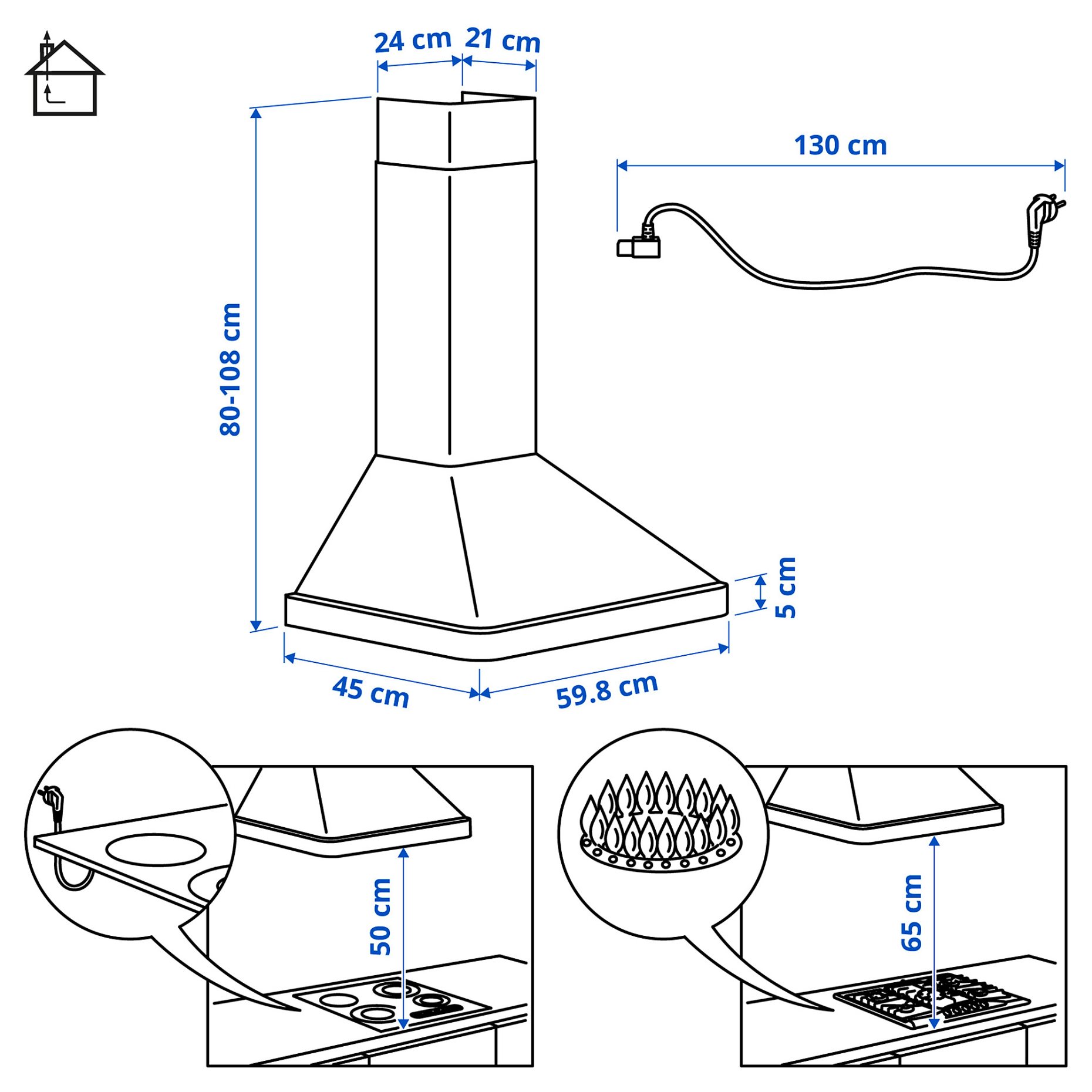 NILSBYN, απορροφητήρας τοίχου/IKEA 300, 60 cm, 906.127.22
