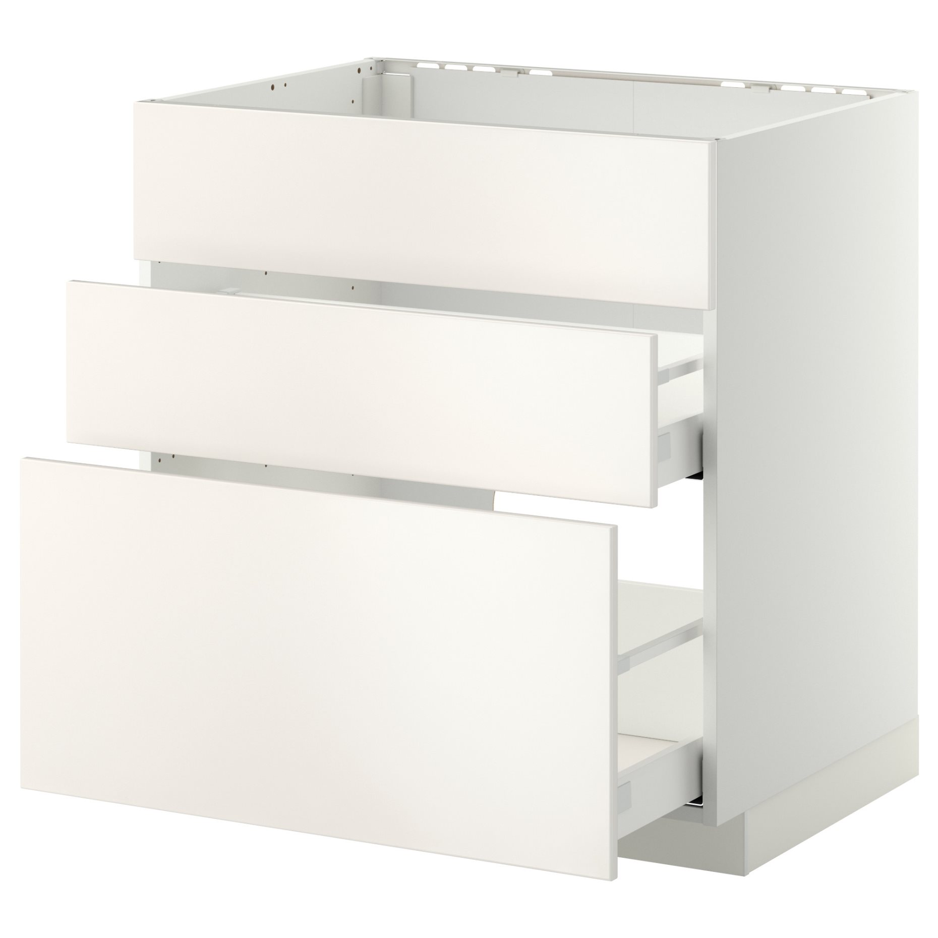 METOD/MAXIMERA, base cabinet for sink+3 fronts/2 drawers, 991.087.23